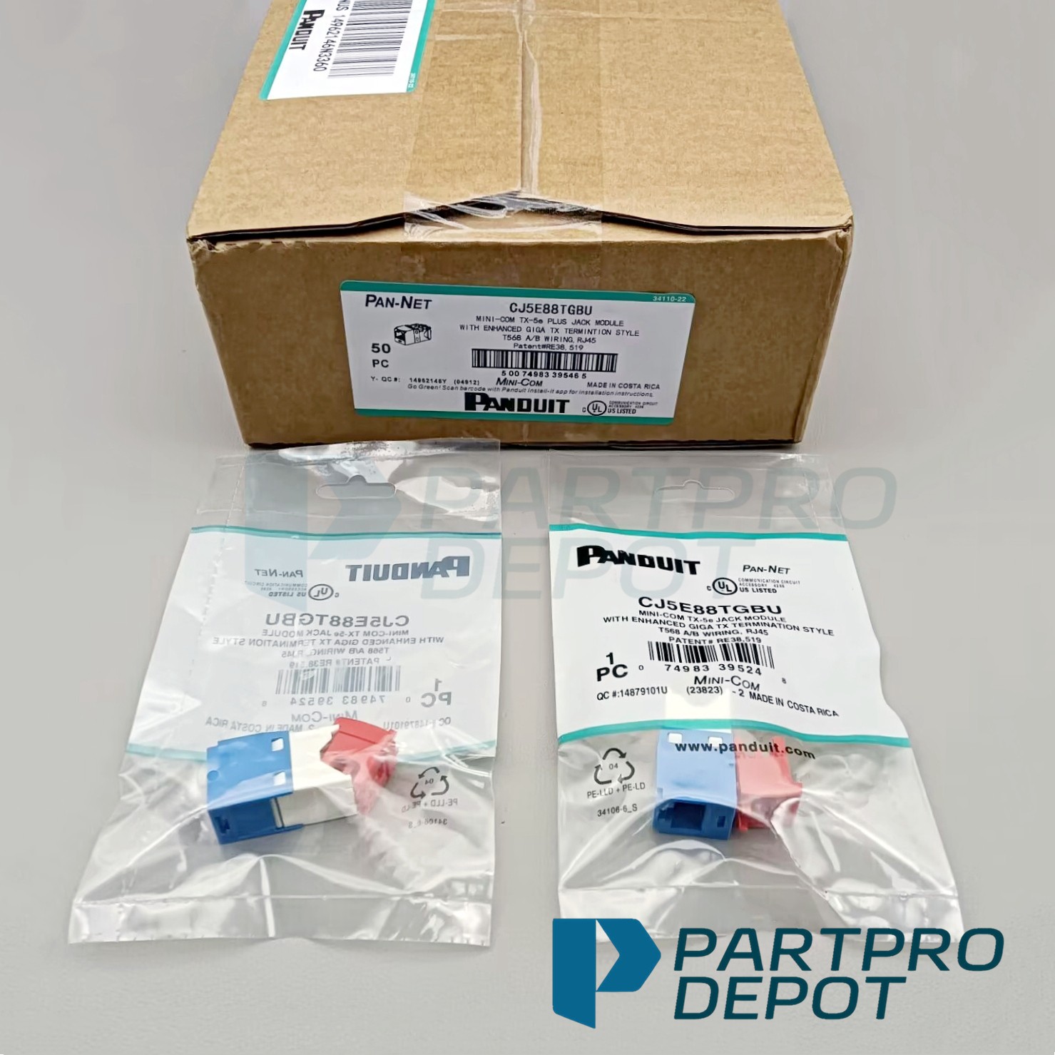 New For Panduit CAT5E Network Jack Module Gigabit blue CJ5E88TGBU BOX OF 50