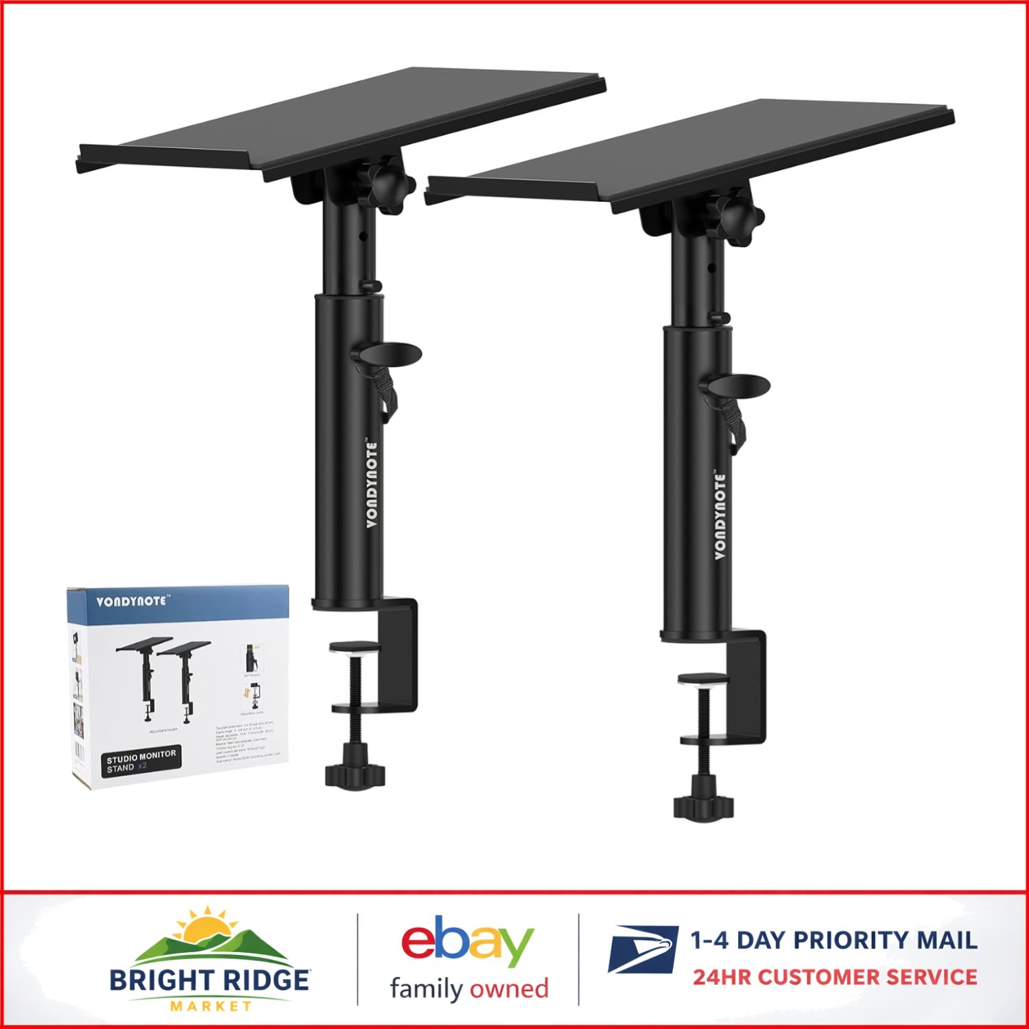 Heavy Duty Studio Monitor Stands, Adjustable Height for Speakers and Projectors