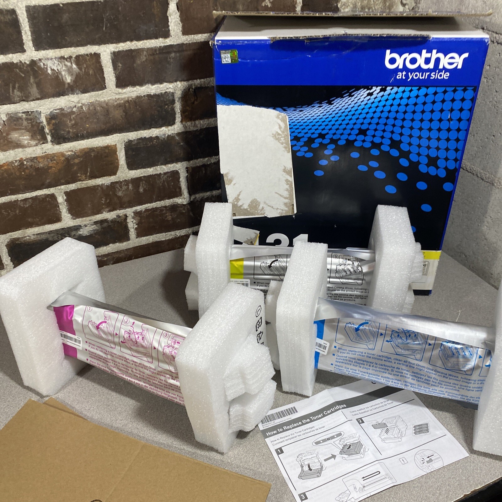 Brother 3 Pack TN431 - Cyan Magenta Yellow Toner Open Box SEALED INK Cartridges