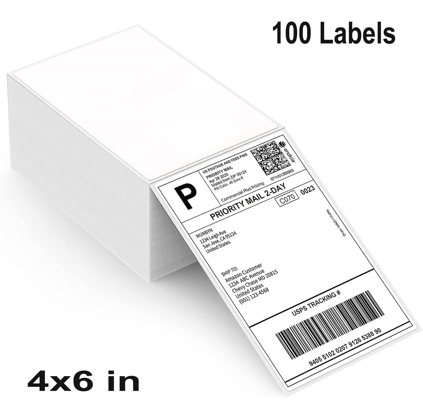 Direct Thermal 4" x 6"  Shipping Label Shipping Label Self Adhesive For USPS UPS