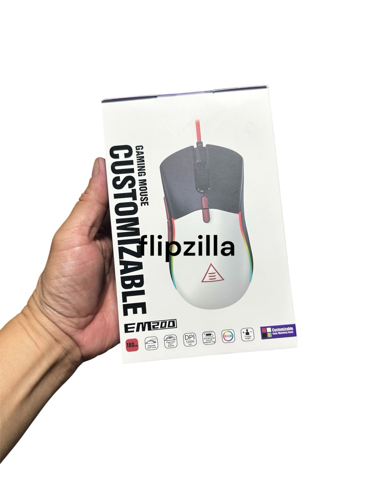 Gaming Mouse, Customizable Black & White Computer Mouse, Ergonomic Mouse