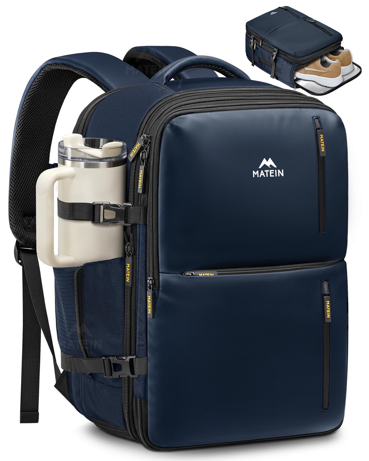 MATEIN Personal Item Backpack 18x14x8, Expandable Underseat Large, Blue