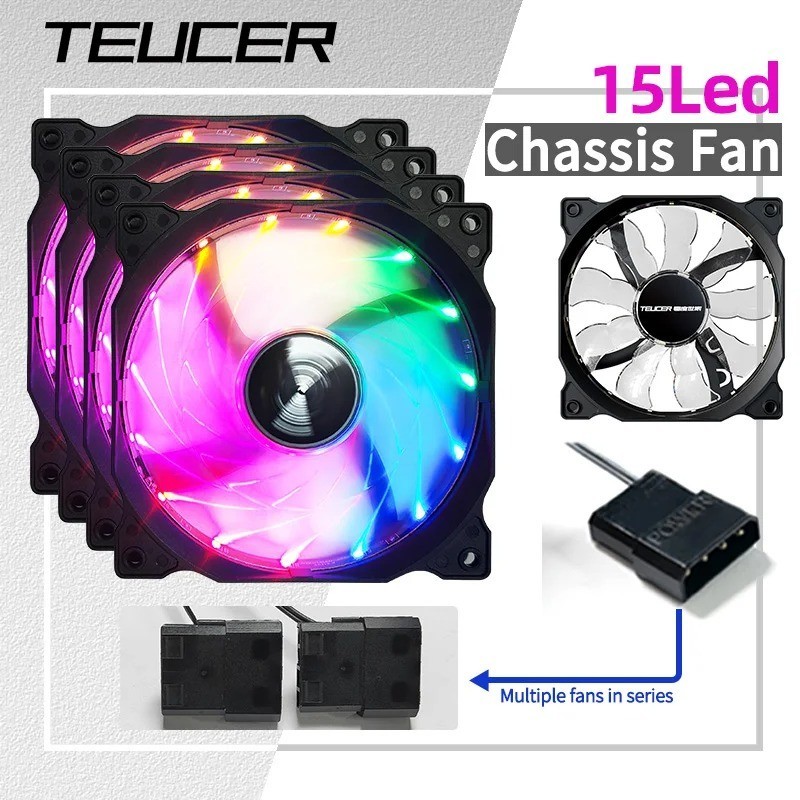 120MM PC Case Cooling Fan Desktop Chassis Power 12V Big 4Pin Led 12CM Hyd USA