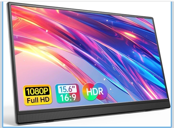 15.6" Portable 1080P USB-C HDMI Monitor - Ultra-Slim Travel Display for Laptop,