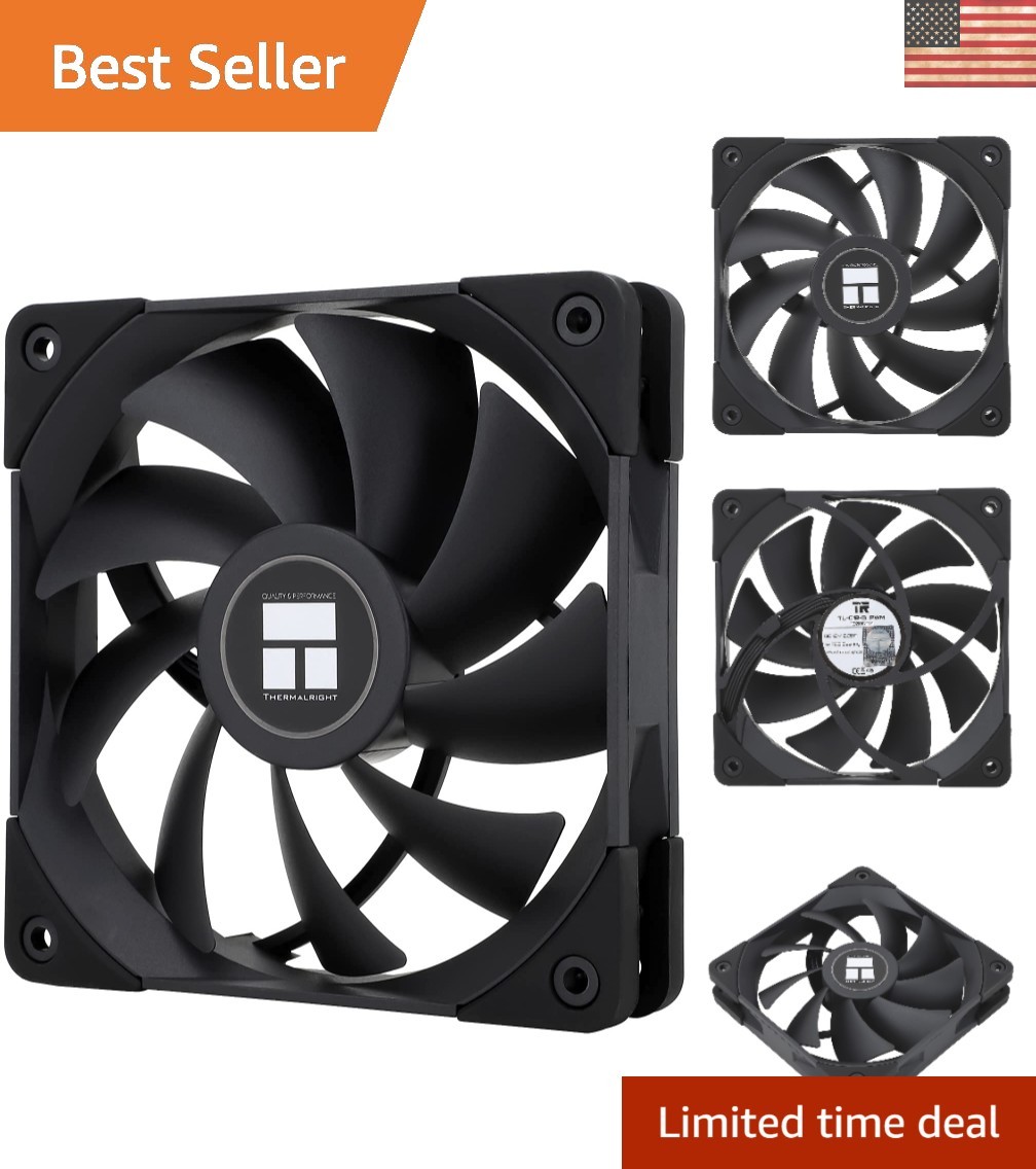 TL High Performance 120mm Slim Fan - 15mm Thick, 4-Pin PWM Control, 26.1 dBA