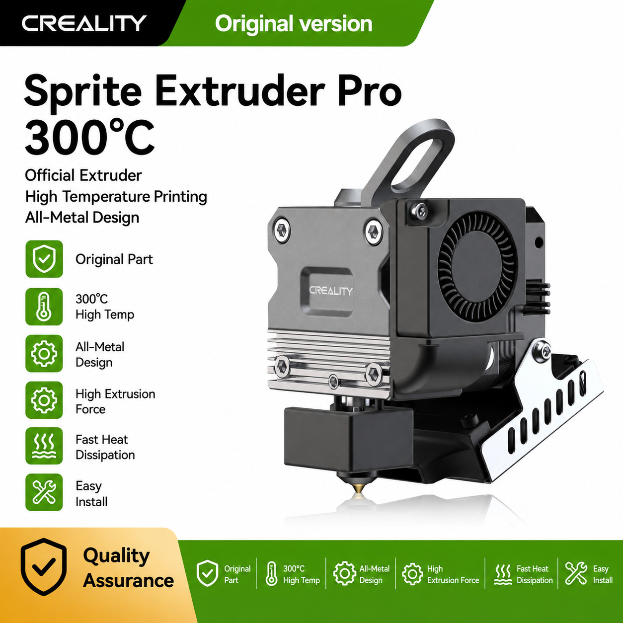 Creality Sprite Extruder Pro，300℃ High Temperature Printing All Metal Design