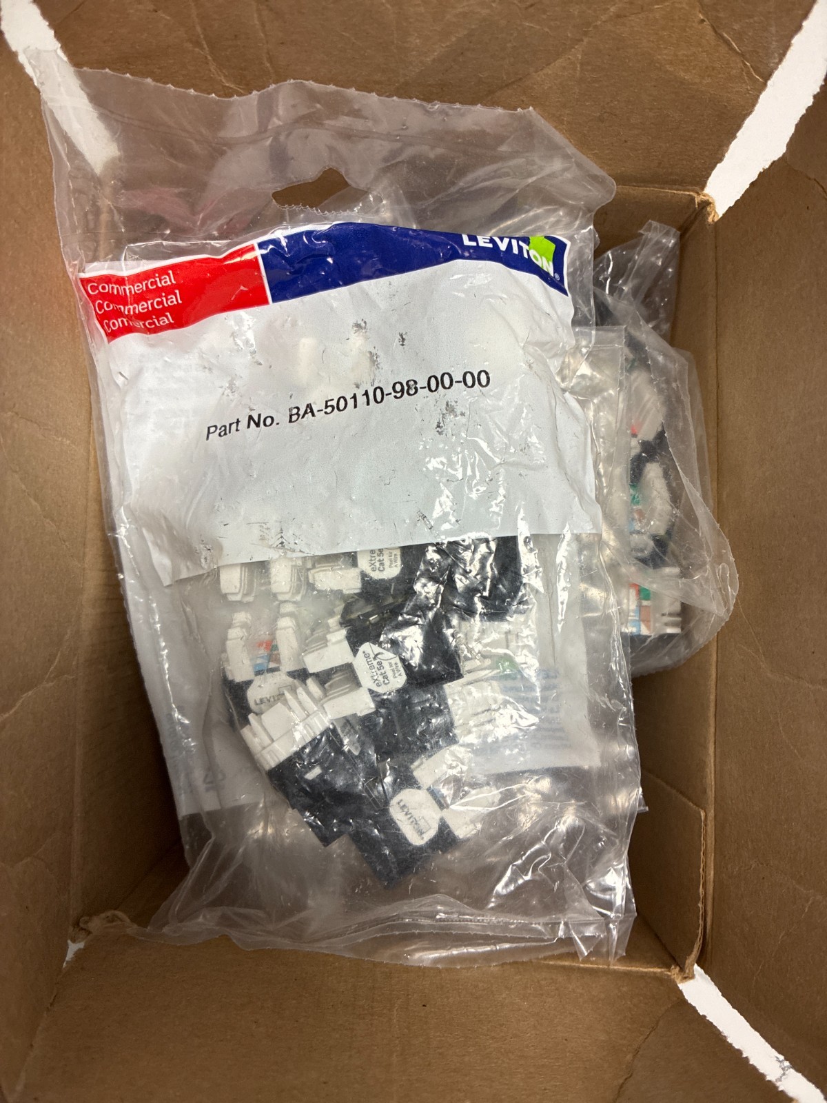 Leviton BA-50110-98-00-00 Black CAT5e Jacks - 7 Bags of 12 - 84 Total