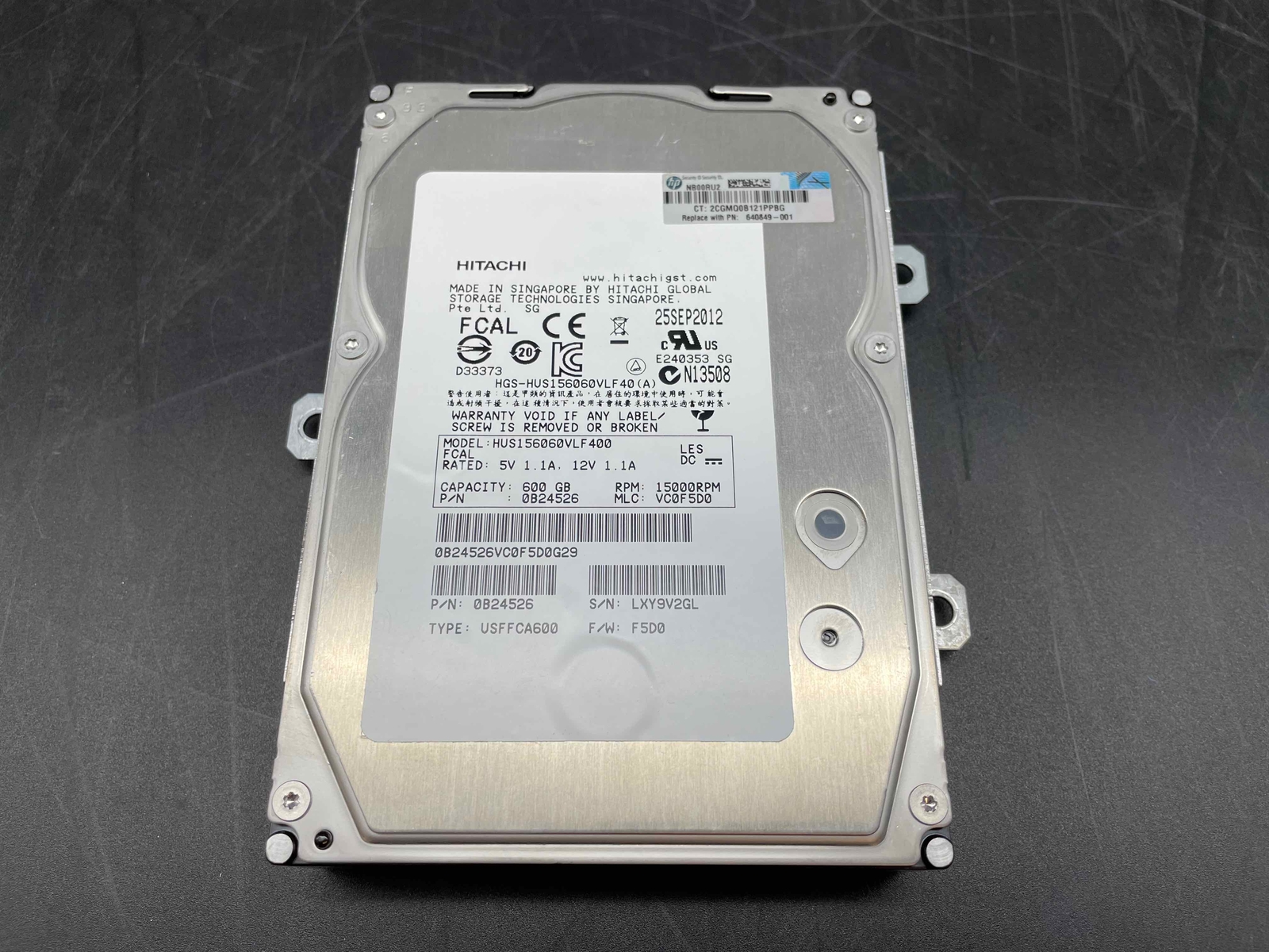 HP 600GB 15K FC HDD, 640849-001