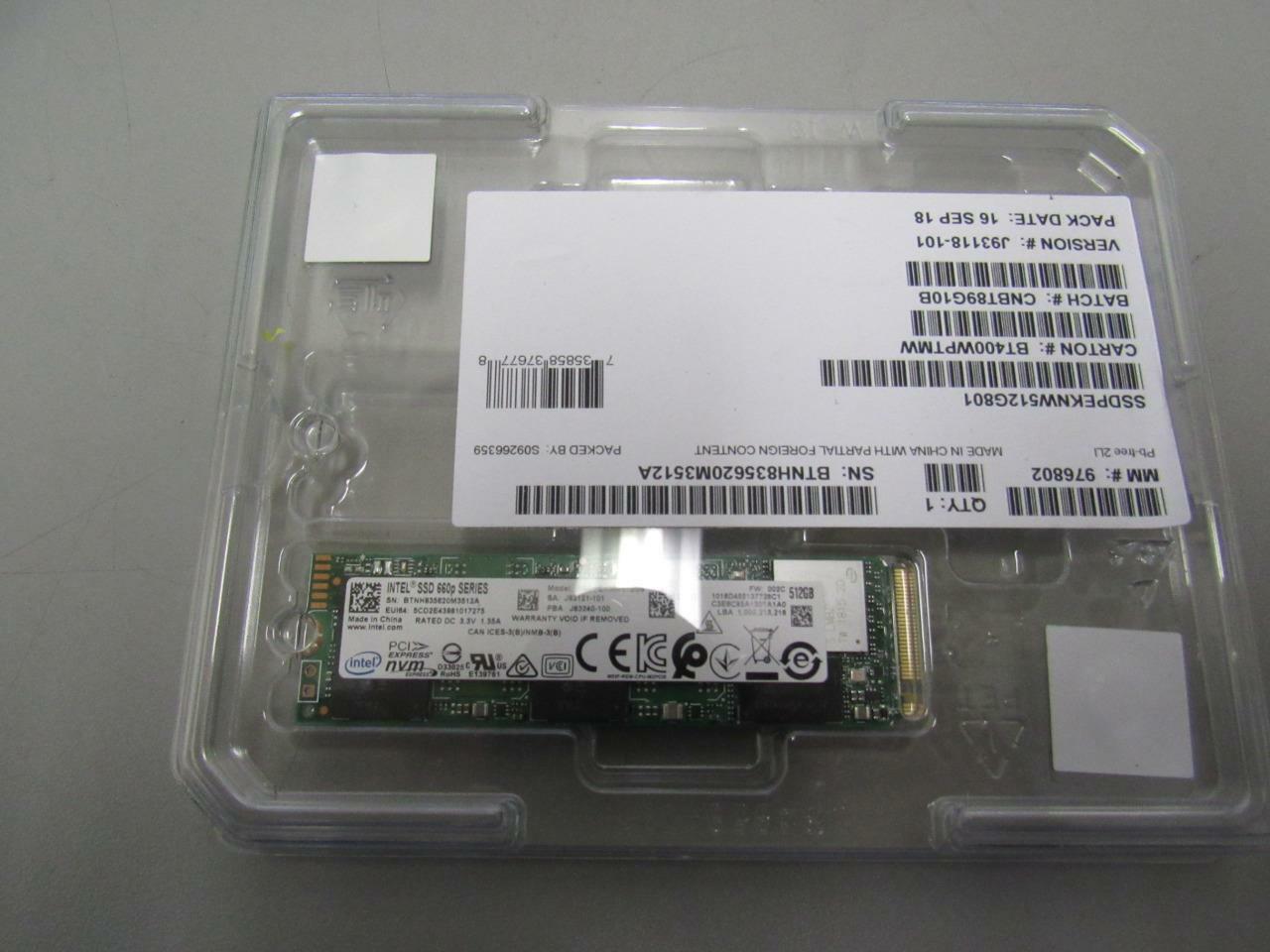 NEW INTEL SSD 660P SERIES 512MB SSDPEKNW512G801