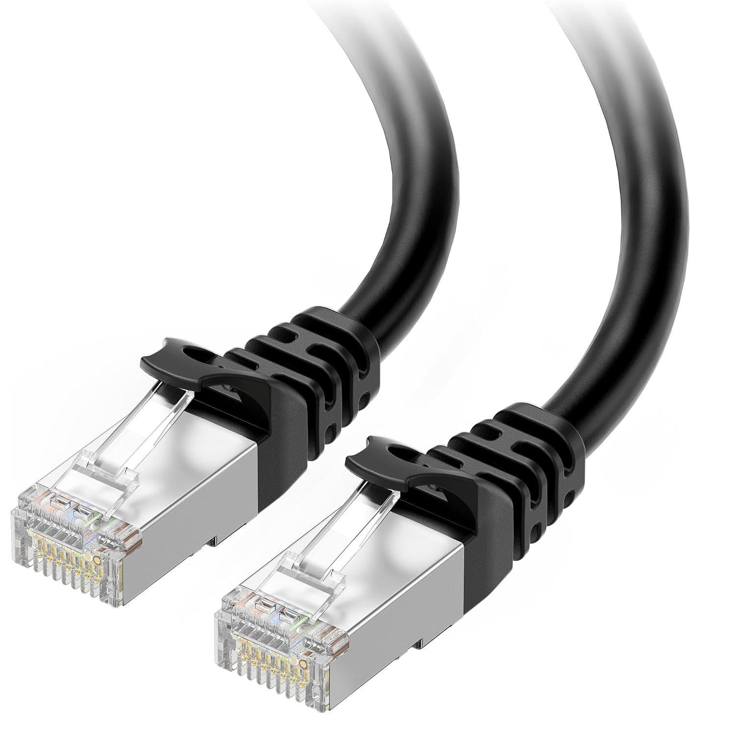 10Gbps Snagless Shielded Cat 6A Ethernet Cable, 25Ft, Black