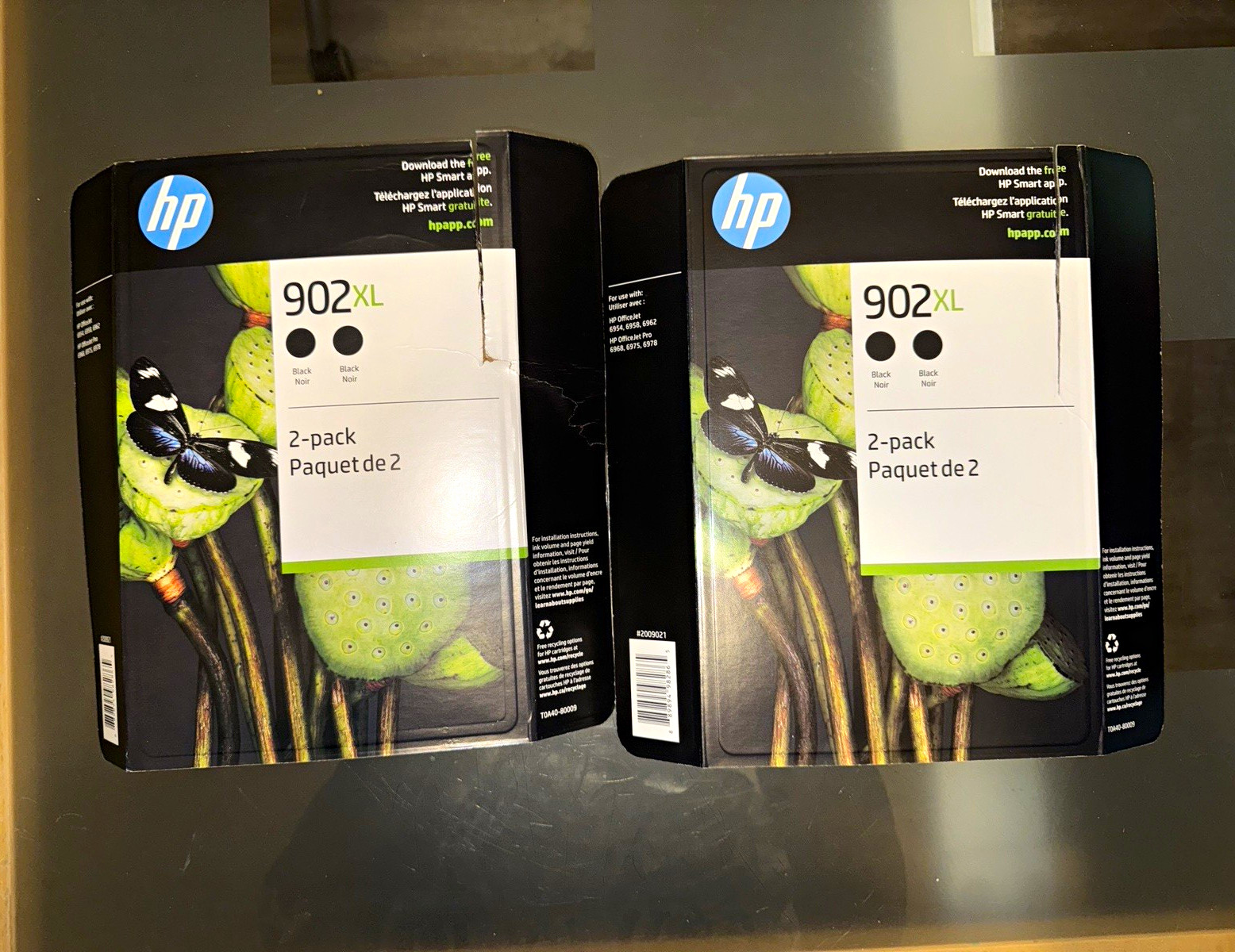 HP 902XL Black Ink 2-Pack x2 – 4 Cartridges Genuine OEM Cut Box Unused