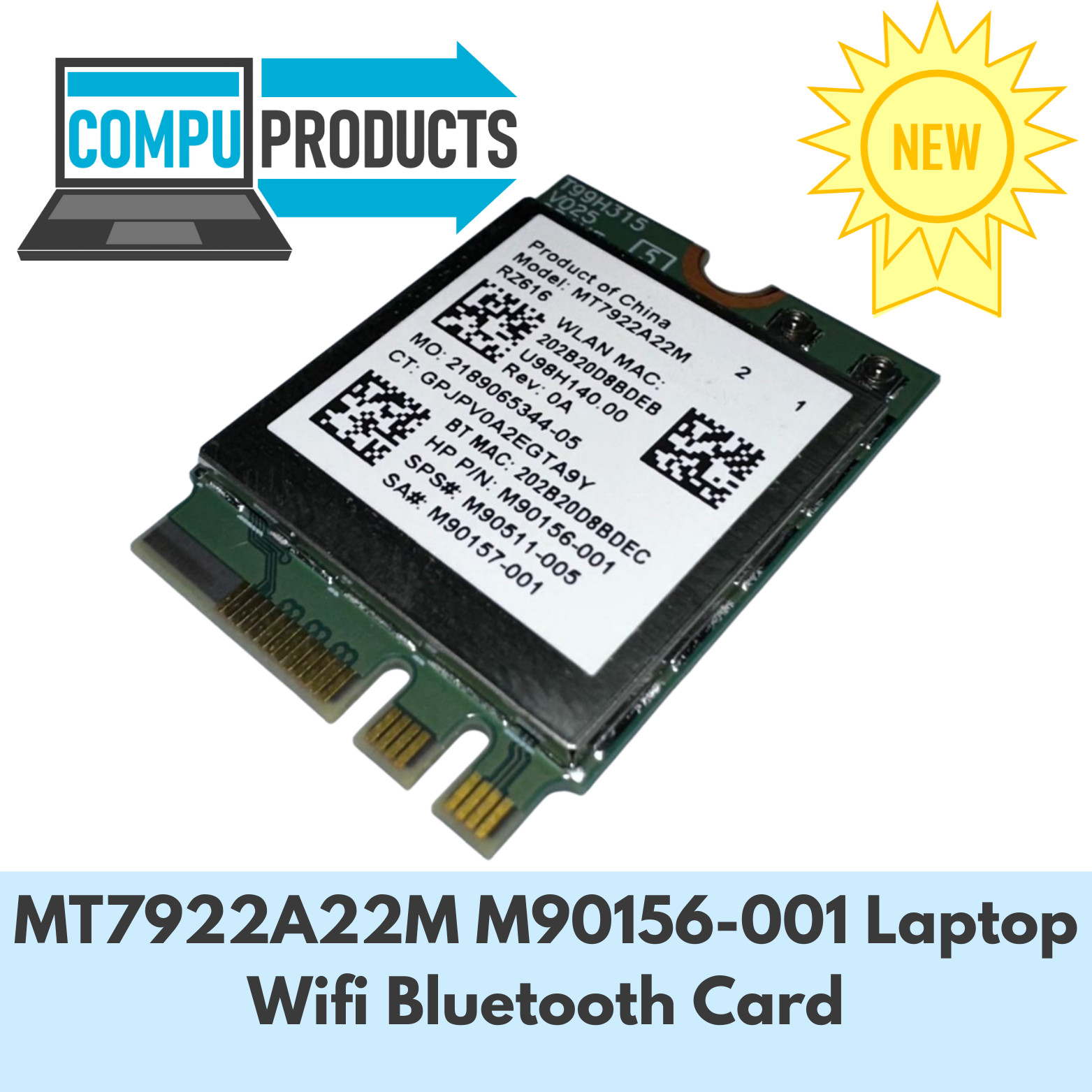 Mediatek MT7922A22M M.2 2230 RZ616 M90156-001 Laptop Wifi 6E Bluetooth 5.2 Card