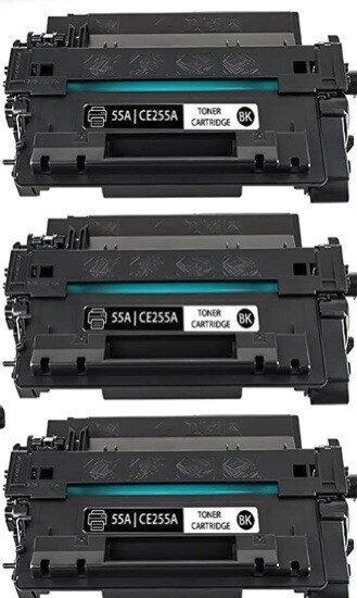 3PK CE255A 55A Toner Cartridge for HP LaserJet P3015 M521DN P3011 P3015DN P3015X