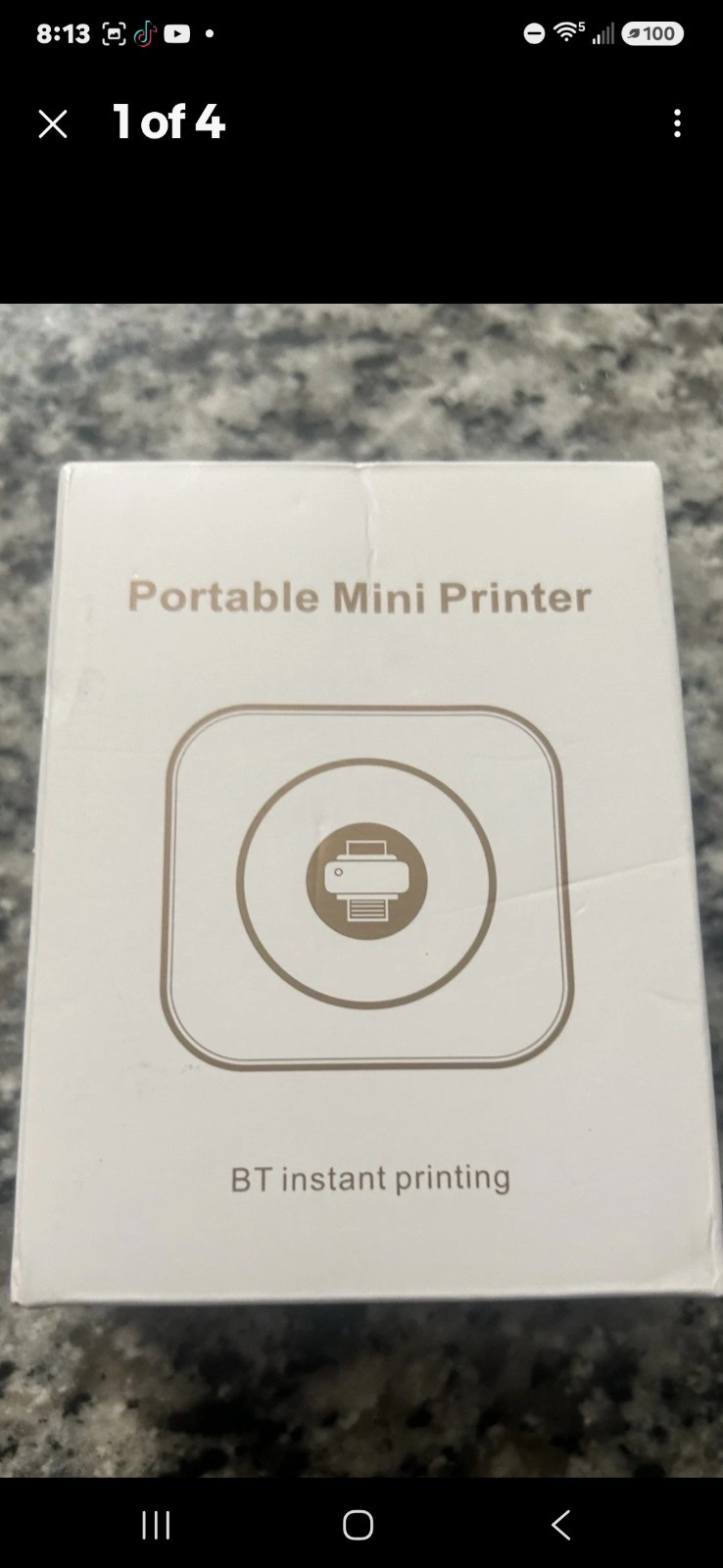 GOTOOGO Mini Portable Bluetooth Wireless Thermal Printer-Blue