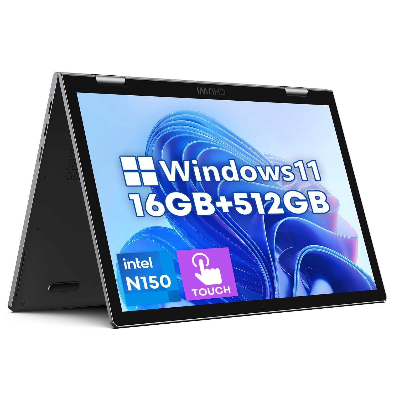 CHUWI 10.5''Minibook X Touchscreen Laptop 16GB RAM 512GB SSD Intel N150