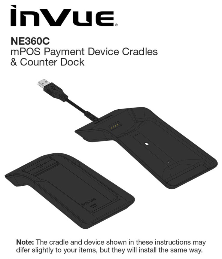 INVUE NE360C mPOS Payment Device Cradles Counter/Wall Dock Center Stand CT3002
