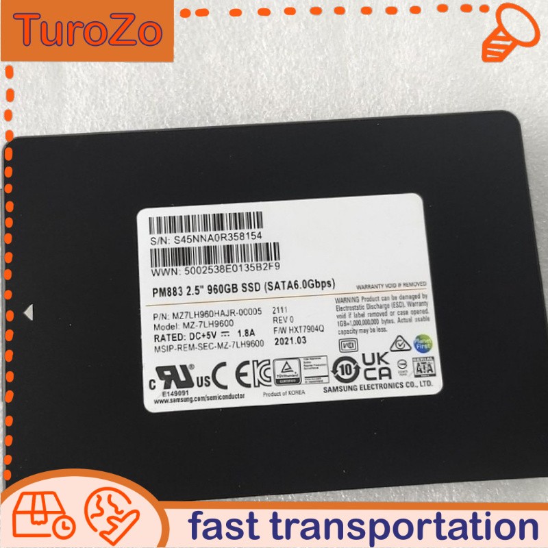 MZLH960HAJR-0005 960GB Samsung PM883 2.5" SSD 6.0Gbps SATA MZ-7LH9600 Used