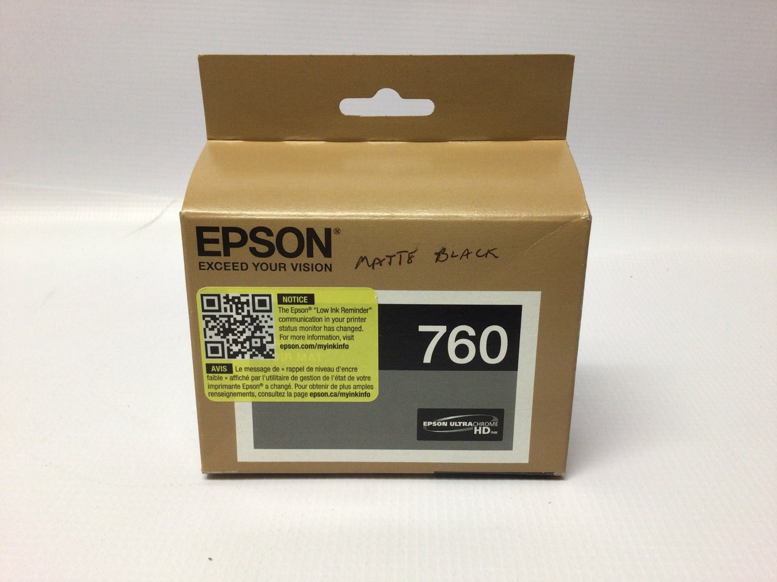 Epson 760 Matte Black Ink Cartridge New Sealed OEM EXP 09/2026