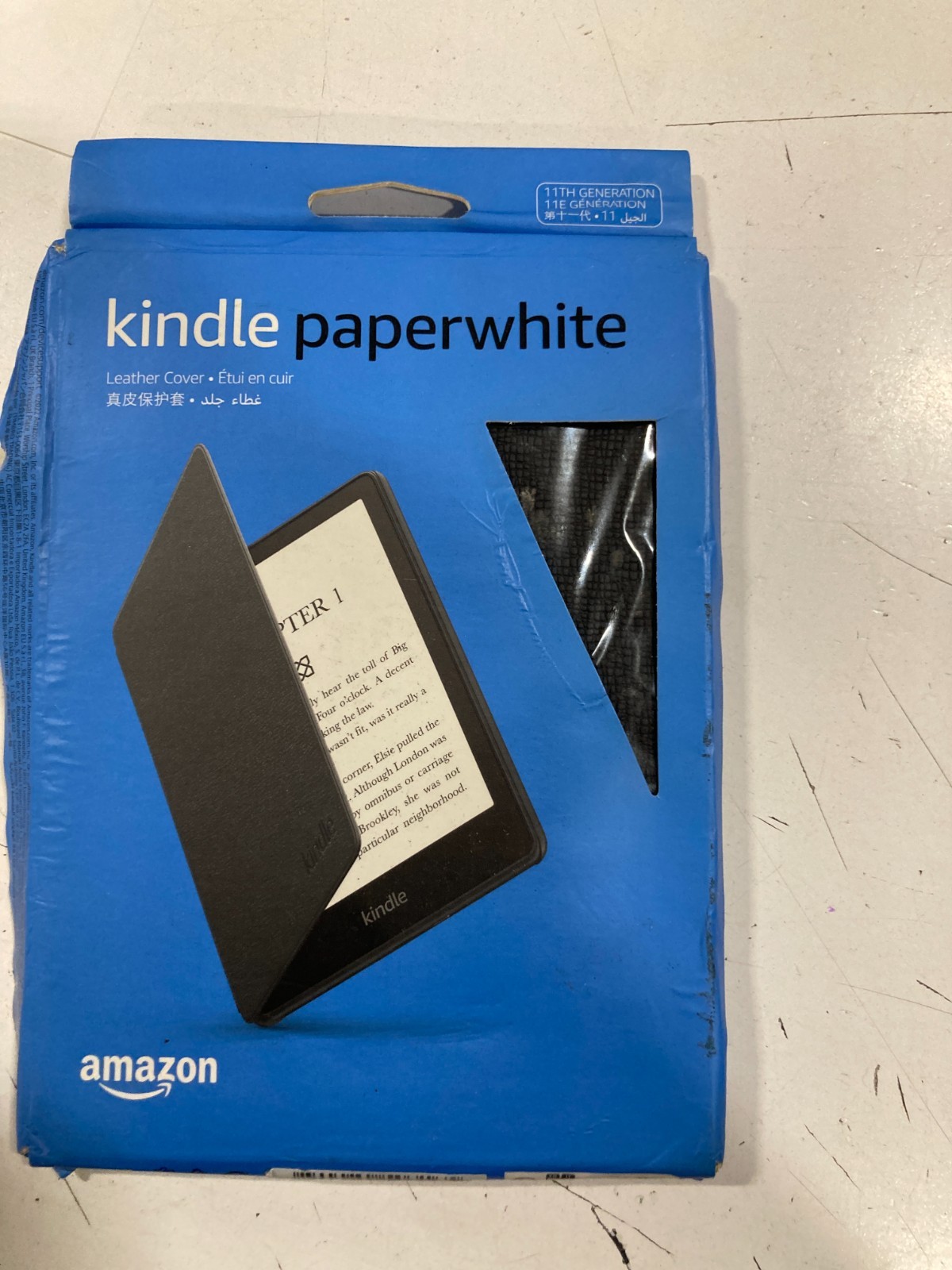 GENUINE Amazon Kindle Paperwhite Leather Folio Case Cover 11th Generation Black