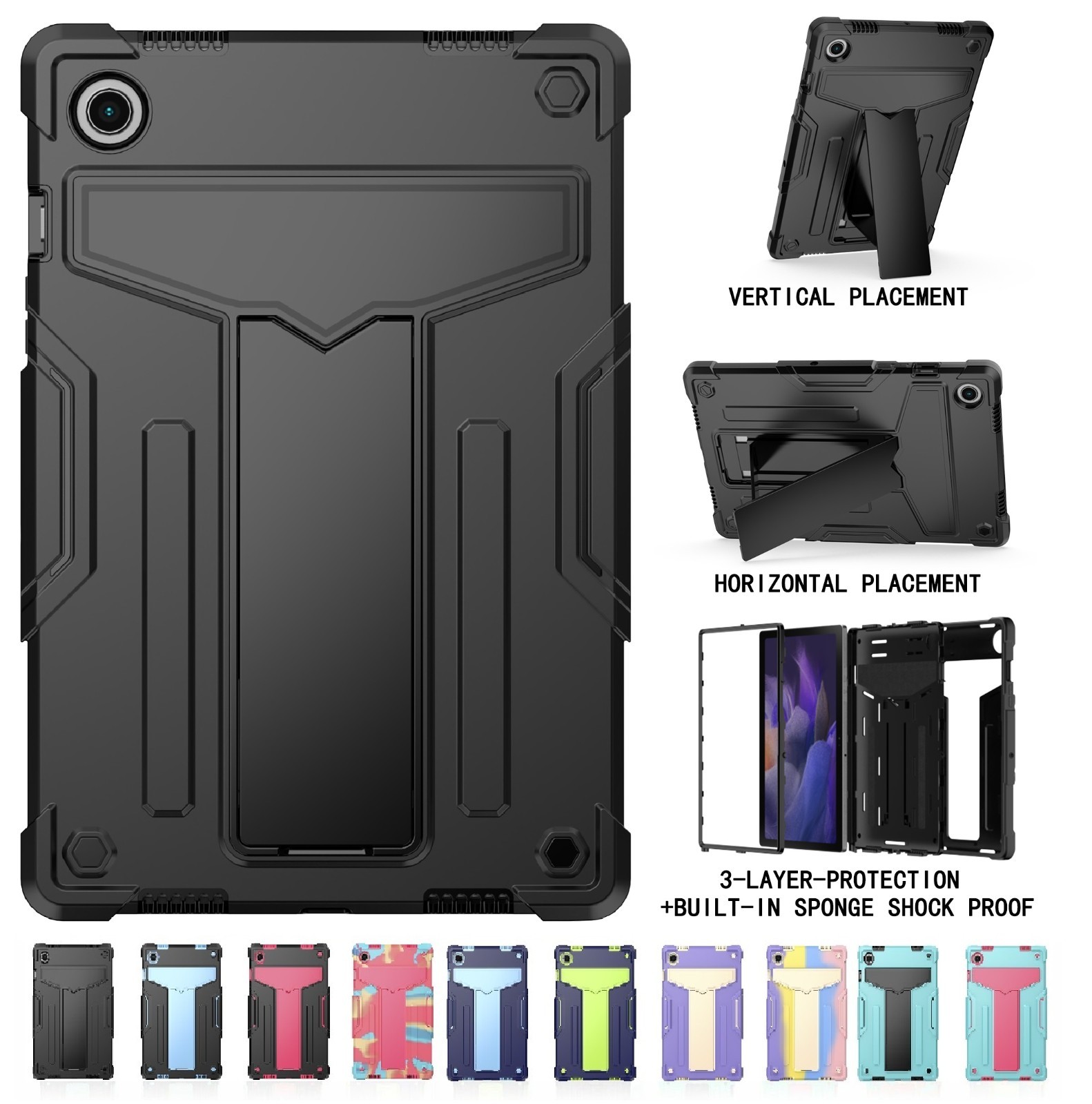 For Samsung Galaxy Tab A11+/ Galaxy Tab A9 Plus 11" Full Body Rugged Stand Cover