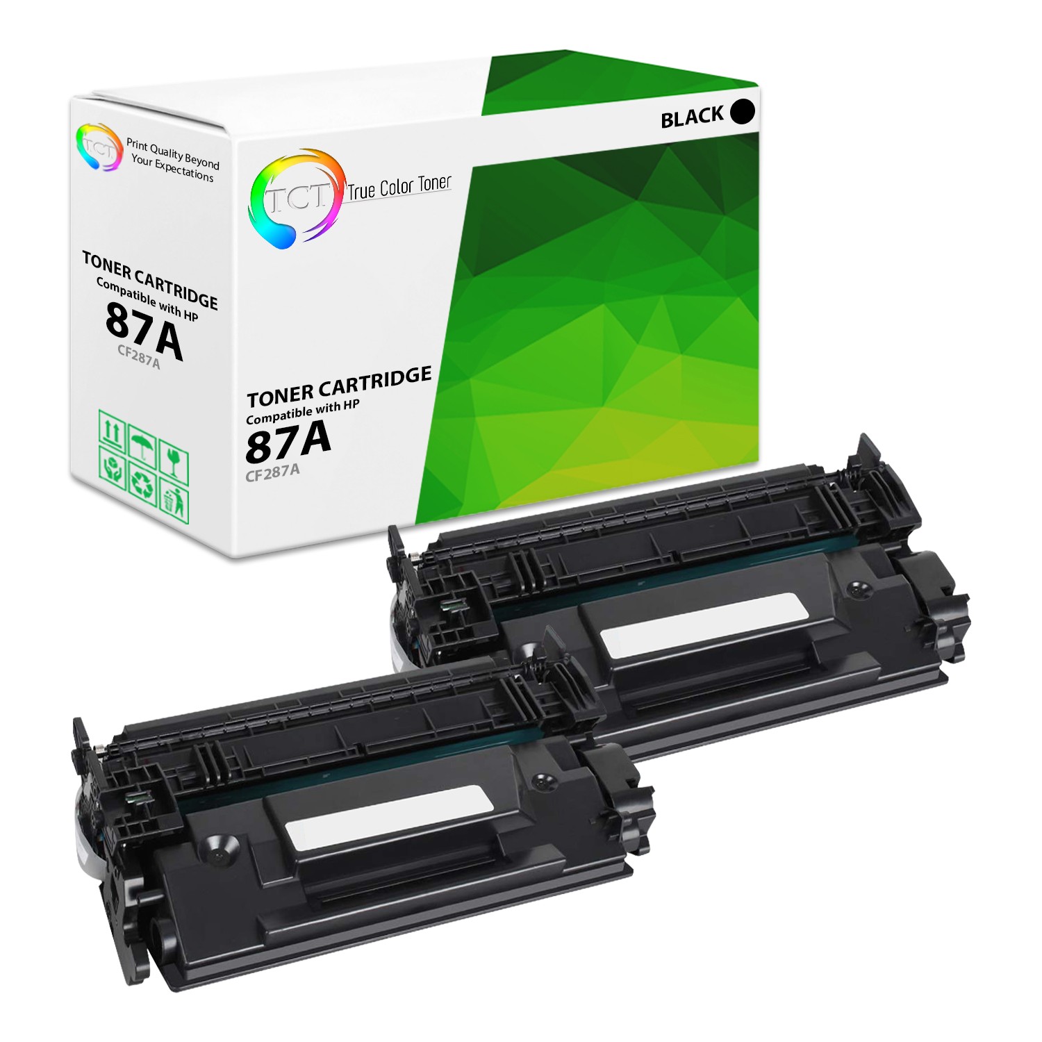 TCT 2PK Black CF287A 87A Toner Cartridges For HP Enterprise M506 MFP M527