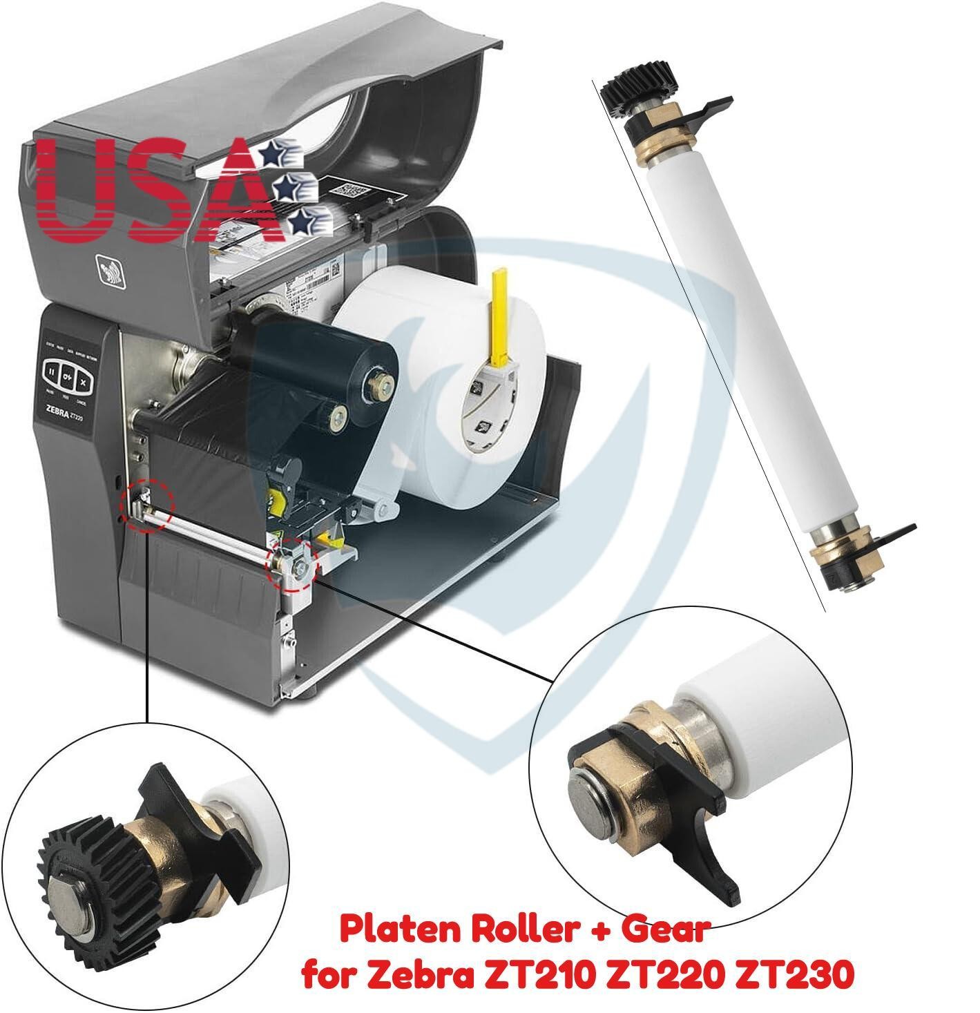 US 2PCS Platen Roller Kit for Zebra ZT200 ZT210 ZT220 ZT230 Printer P1037974-028