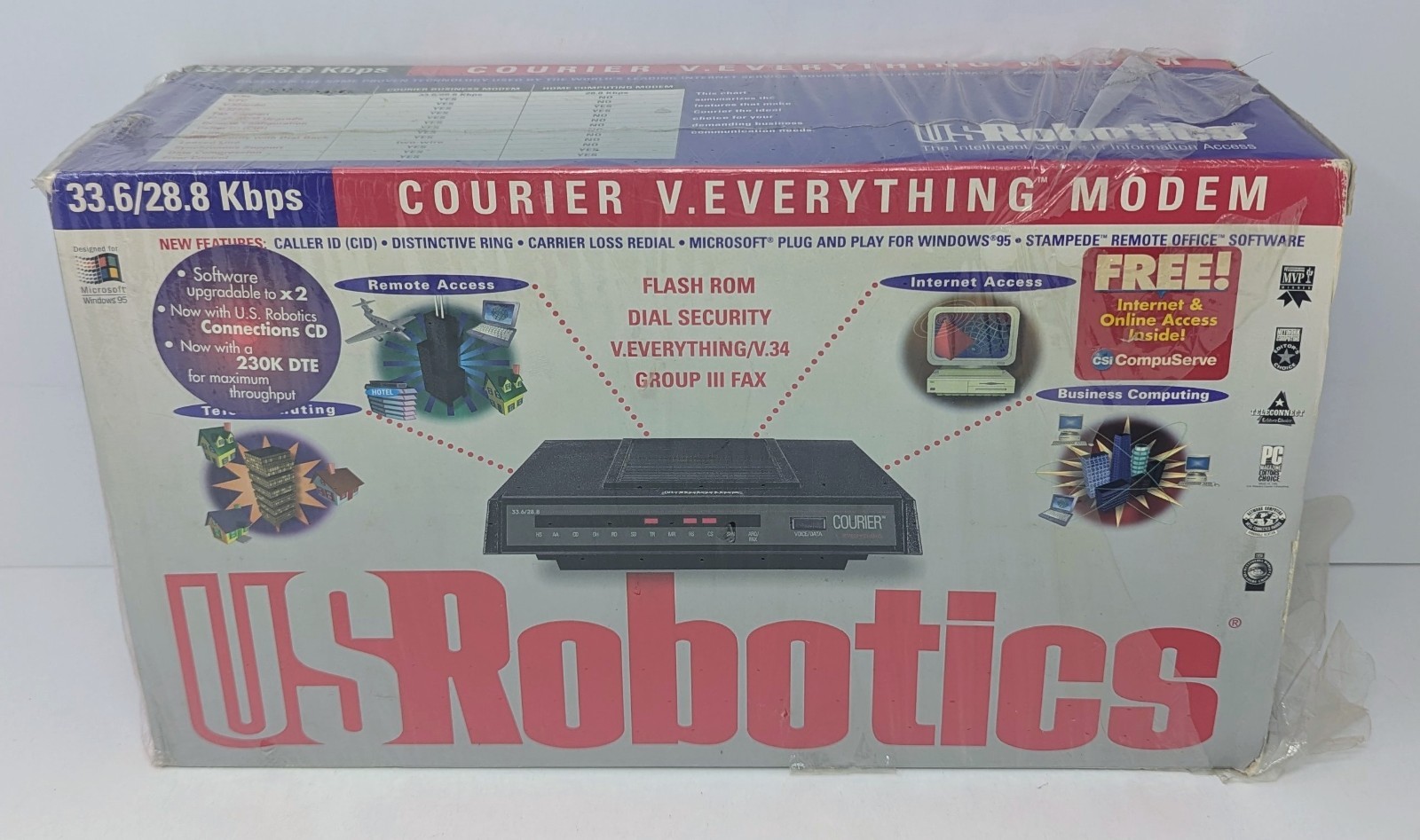 US Robotics Courier V Everything Modem 33.6 Kbps 2X Upgradable - New Open Box