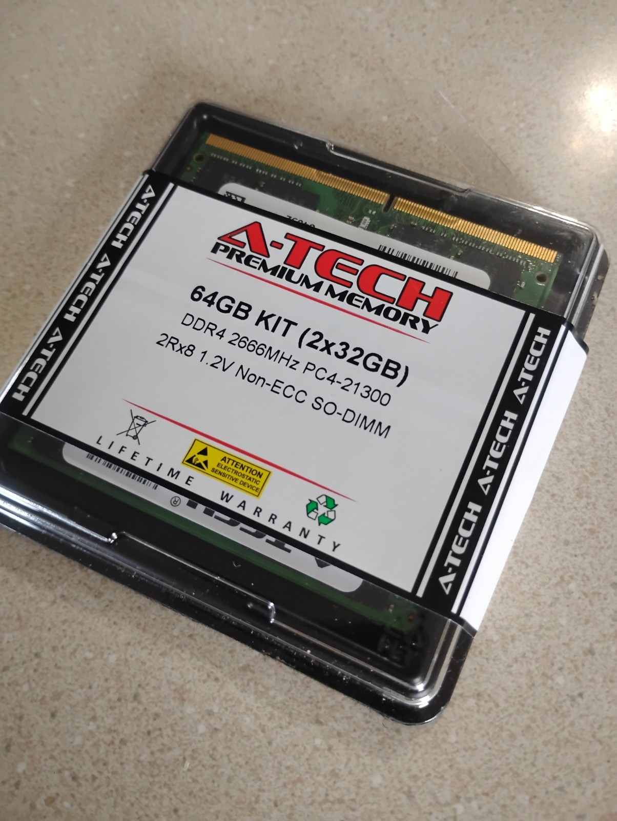 NEW A-Tech 64GB (2 x 32GB) PC4-21300 (DDR4-2666)
