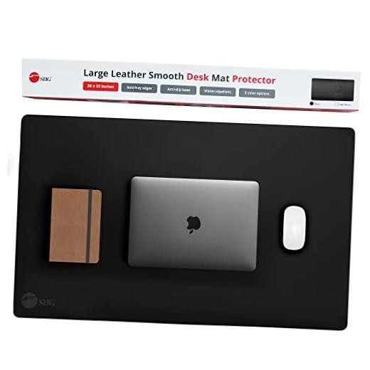 Extra-Large Vegan Leather Desk Mat, 36 x 22, CE-PD0412-S1 Black