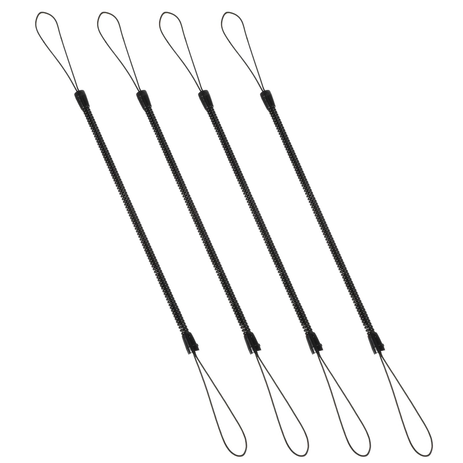Mabor 4Pcs Pen Leash, Stylus Tether, Plastic Elastic Tether 23 cm, Black 