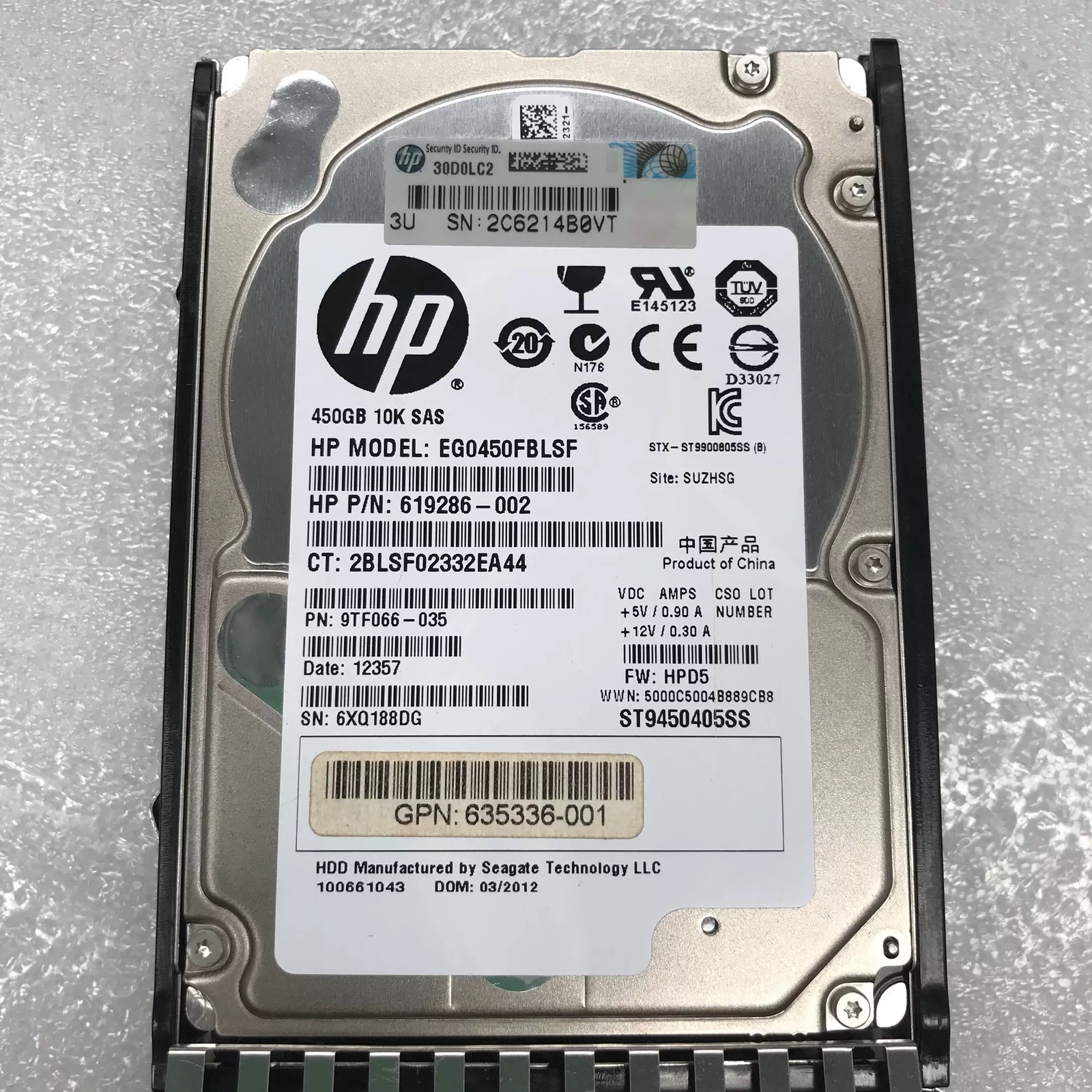 Compatible HPE 450GB 613921-001 AW612A 693569-002 10K6GSFF 2.5"SAS EVA M6625 Hdd