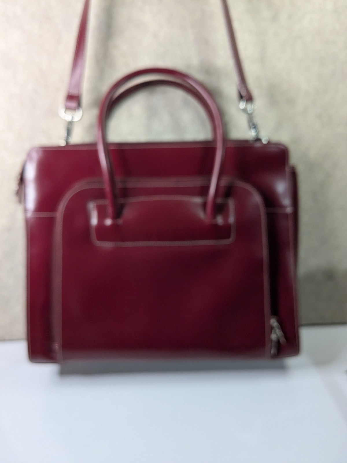 McKlein USA Maroon Top Grain Cowhide Leather Women's Laptop Briefcase