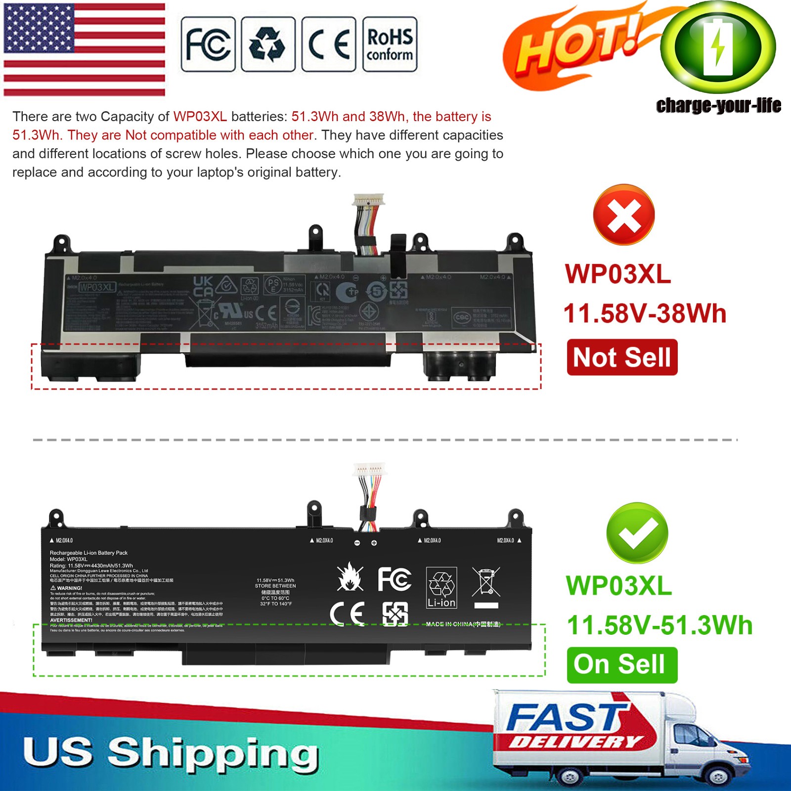 WP03XL Battery for HP x360 1040 G9 G10 EliteBook 830 840 845 860 G9 G10 G11 NEW