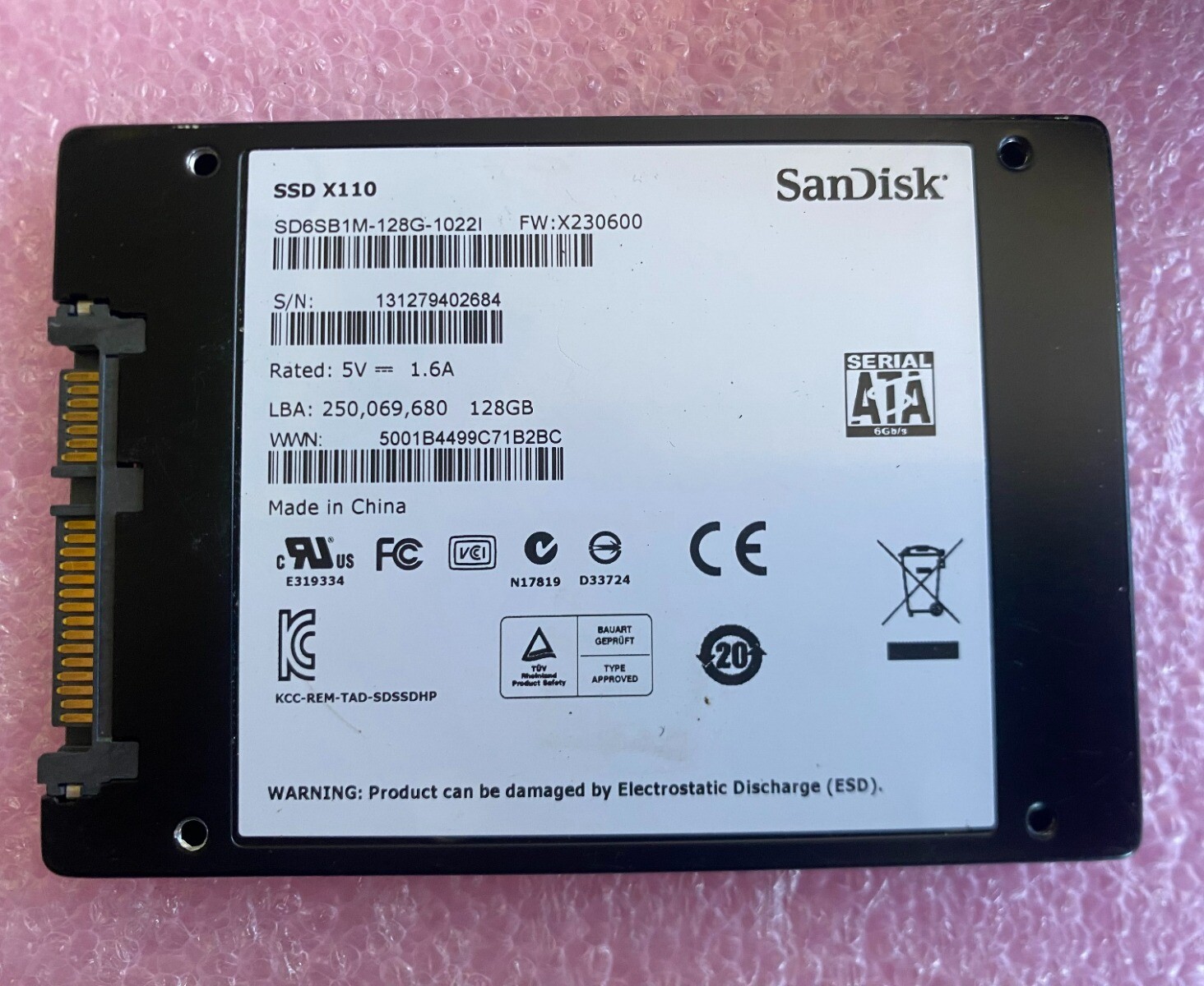 SanDisk X110 128GB 2.5" Internal SSD SD6SB1M-128G-1022I SATA 6Gbps