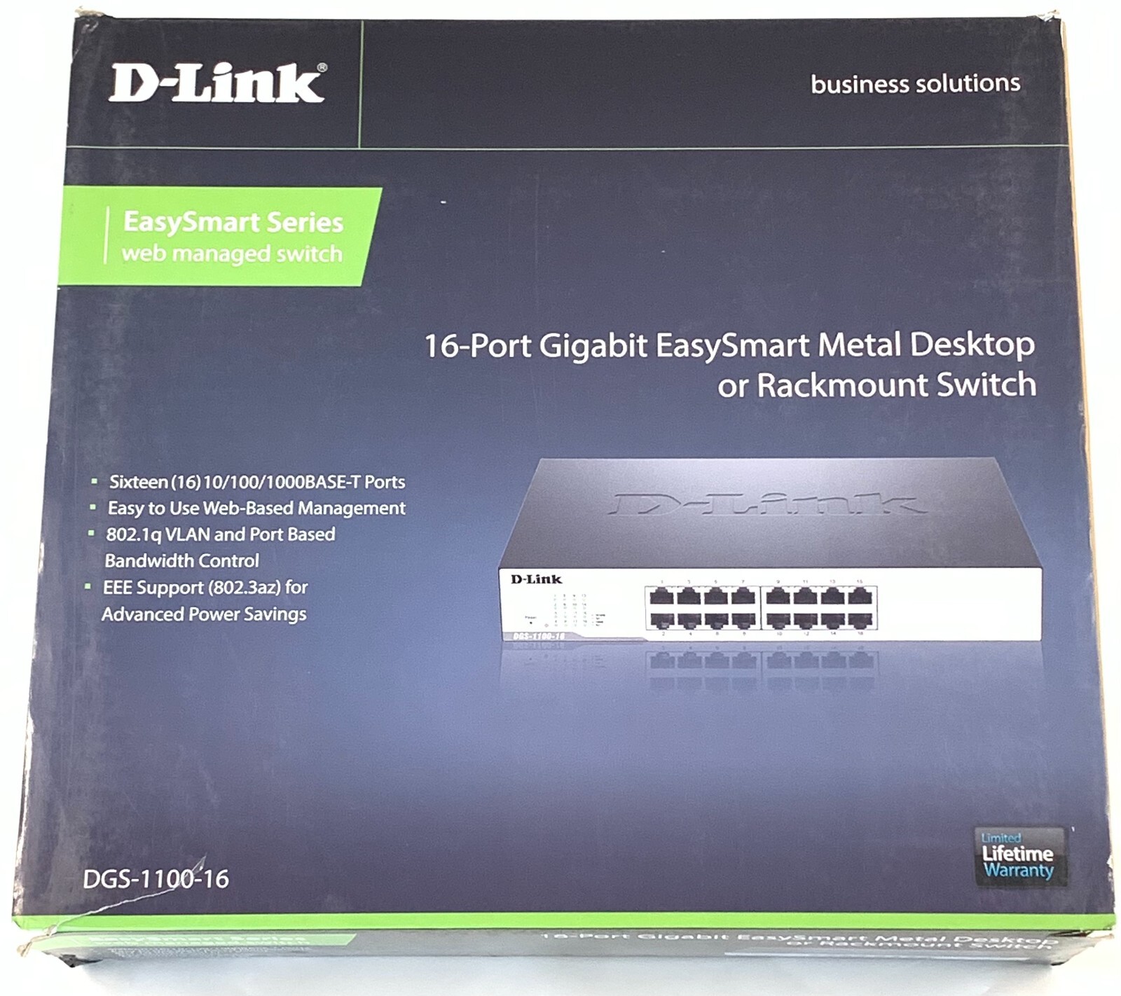 D-Link DGS-1100-16 16-Port Gigabit EasySmart Metal Desktop or Rackmount Switch