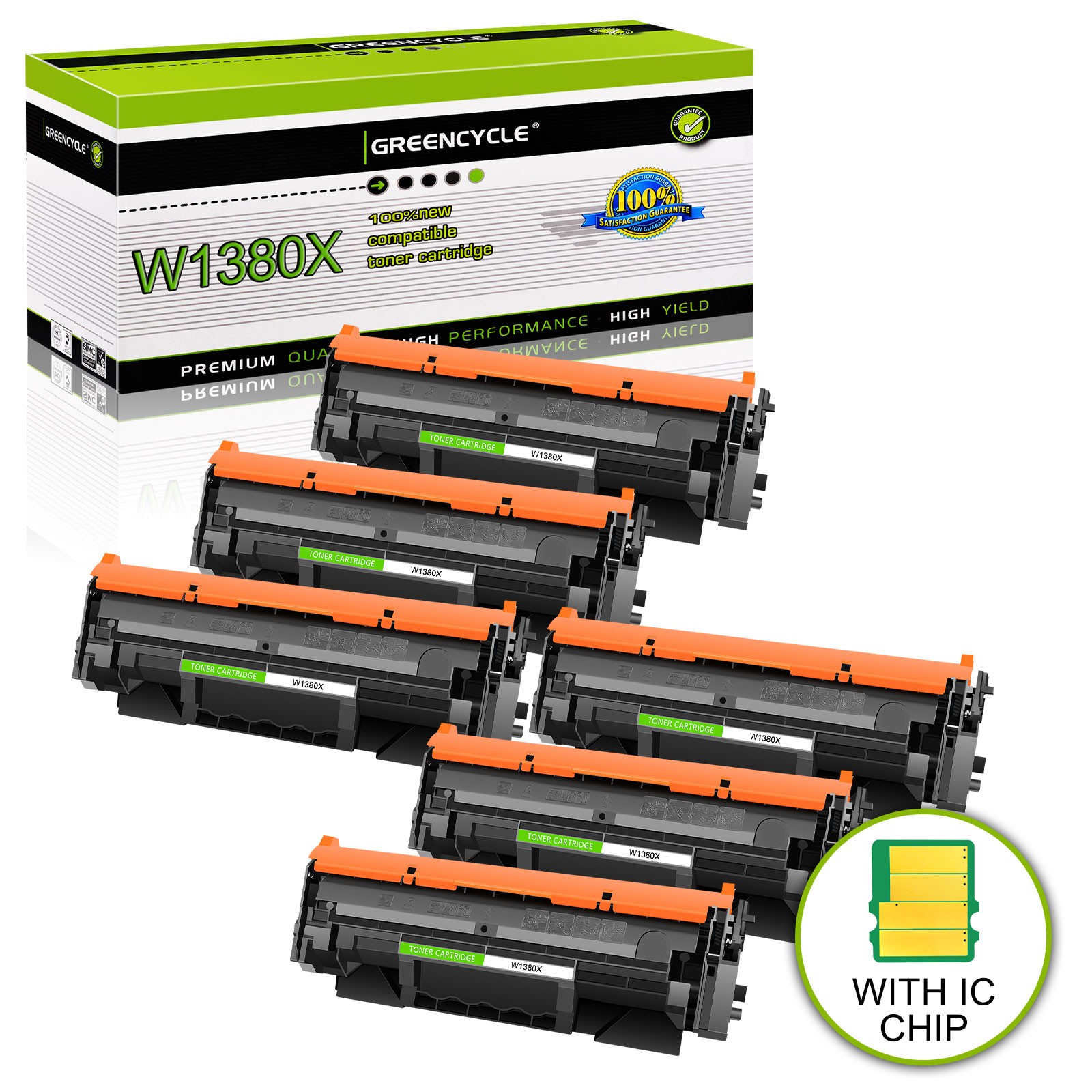 6PK NEW CHIP W1380X Toner Cartridge for 138X HP LaserJet Pro 3001dw MFP 3101fdw