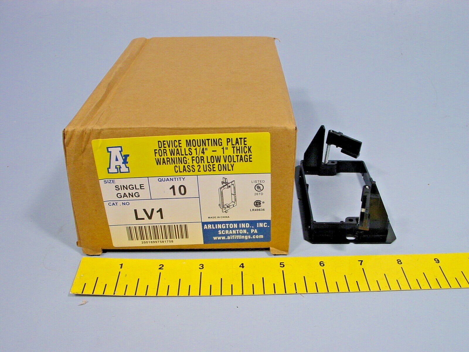 Box of 10 Arlington Industries LV1 1Gang Low Voltage Mounting Brackets