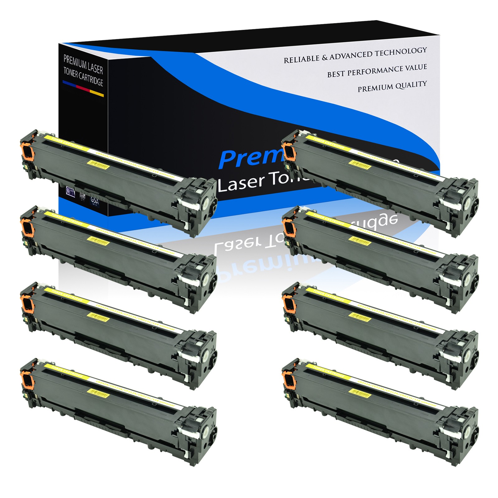 8x Yellow CF212A Color Toner Cartridge for HP LaserJet 200 M251nw M276nw Printer