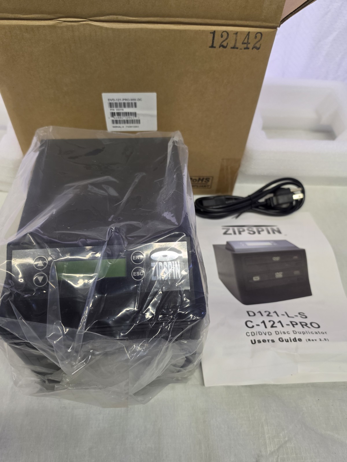 ZipSpin D121-L-S C-121-PRO CD DVD Disc Duplicator Copier Burner w Manual