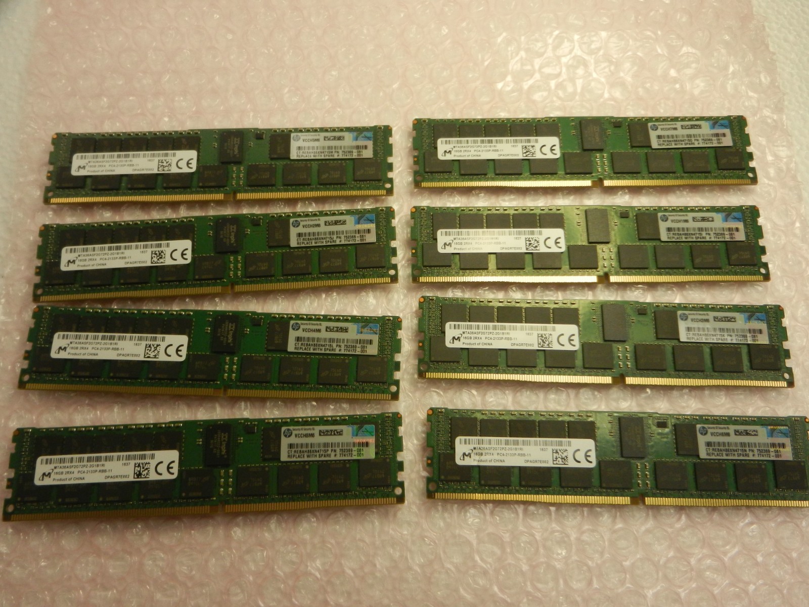 128GB PC4 KIT 8X - MTA36ASF2G72PZ-2G1B1RI MICRON 16GB PC4-17000 DDR4-2133MHz RAM