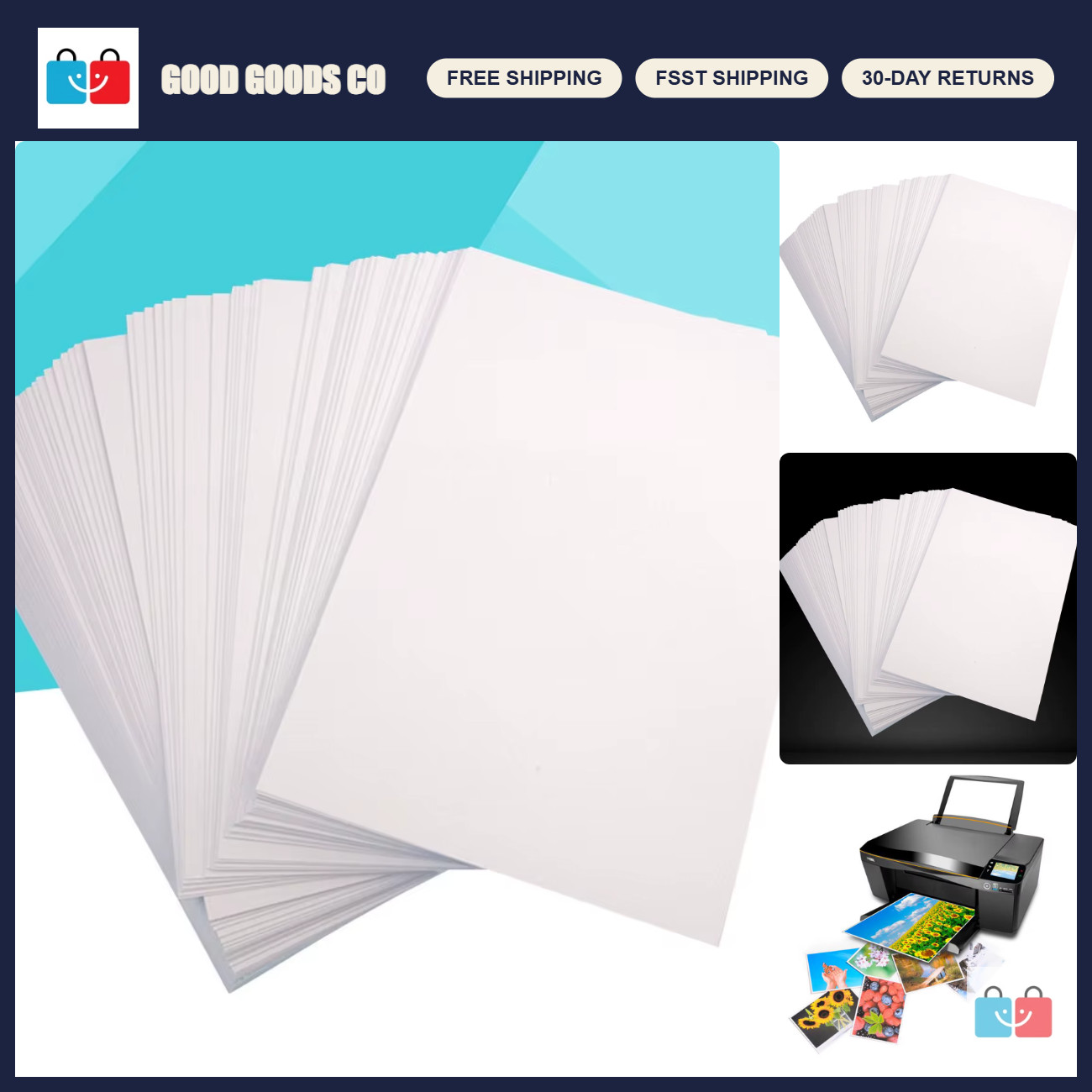 50Pcs A4 Glossy Double-Sided Photo Paper for High-Def Printing - Home & Office U