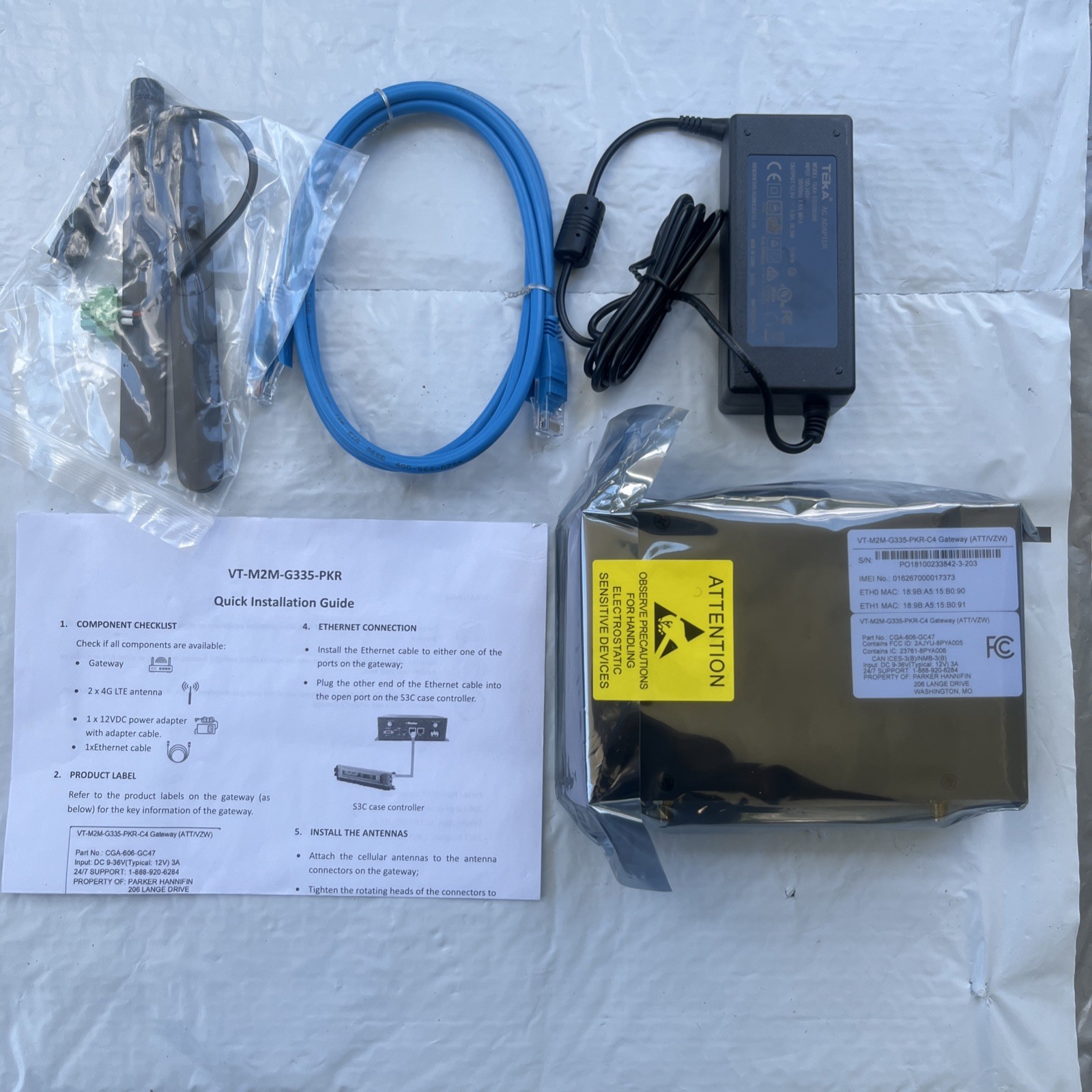 PARKER 200-0133 GATEWAY MULTICONNECT CONDUIT LTE (AT&T) VT-M2M-G335-PKR NEW