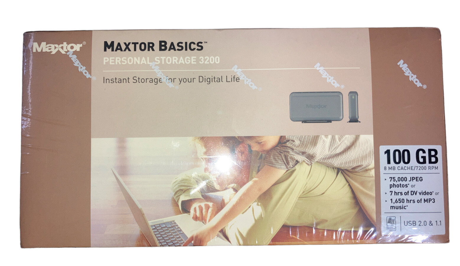 Maxtor Basics Personal Storage 3200 200 GB External Hard Drive New