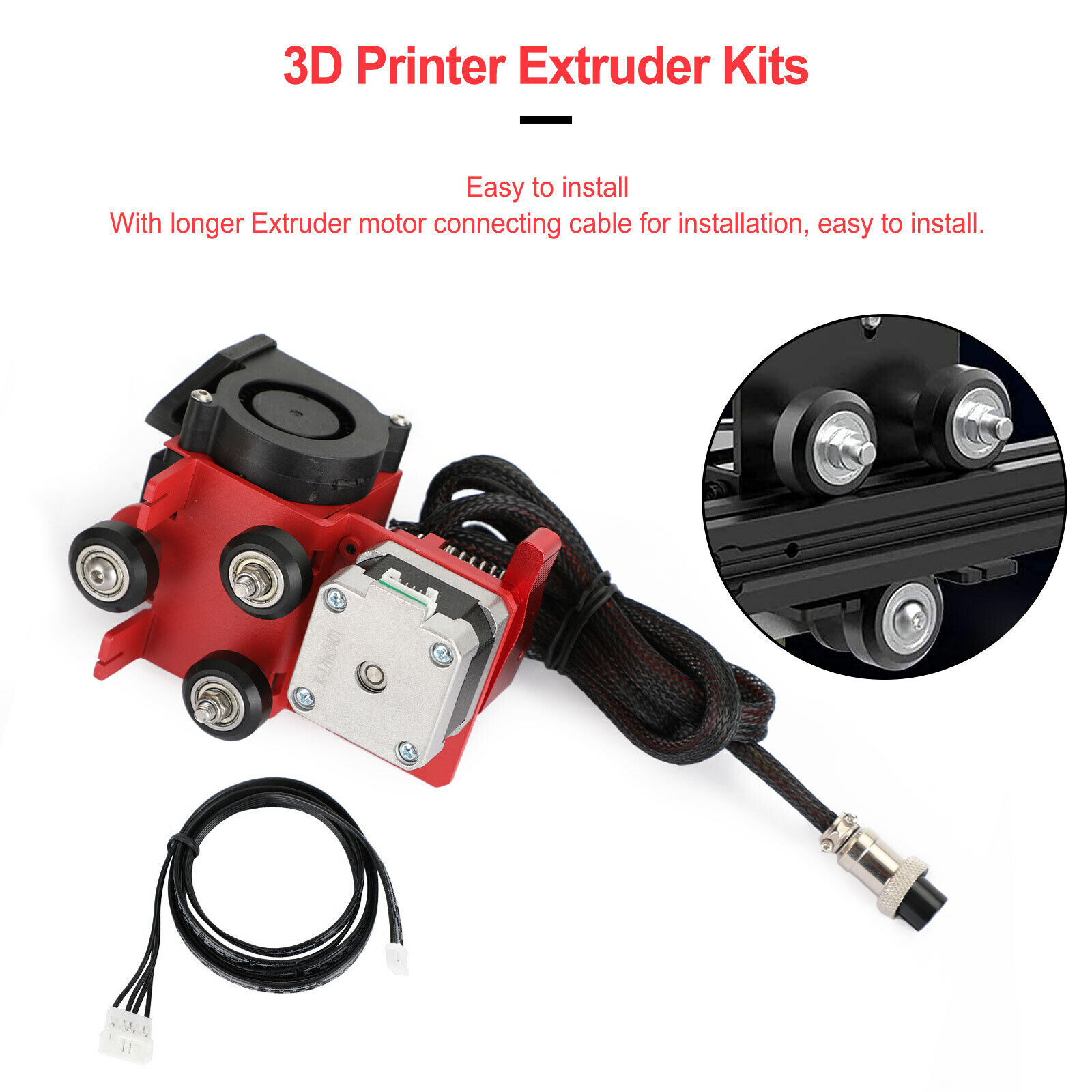 12V 3D Printer Pulley Turbo Fan Extruder FULL Set Fit for CR-10 CR-10S S4 S5 USA