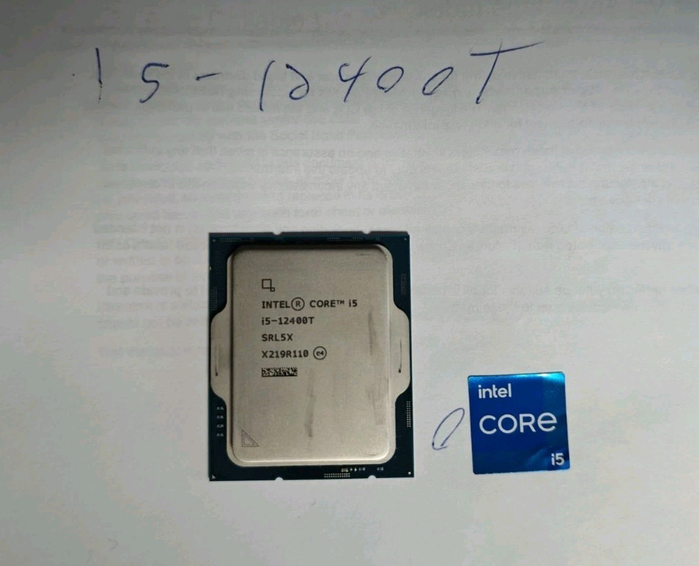 Intel Core i5-12400T Processor for LGA1700 Socket 1.8 to 4.2GHZ
