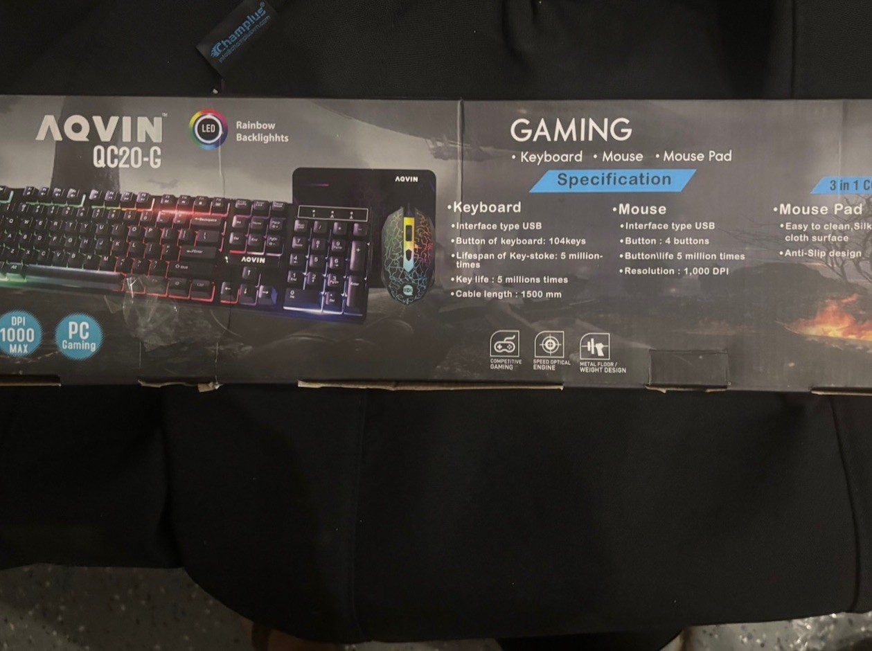 Aqvin QC20-G Rainbow Backlight Gaming Combo