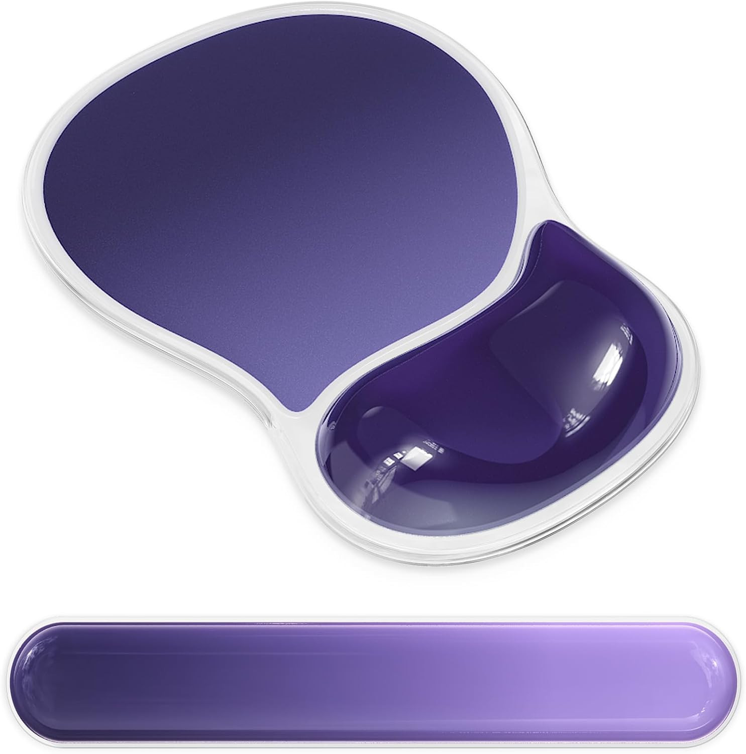 Ergonomic Mouse Pad and Keyboard Wrist Rest Set, Gel Mousepad, Purple