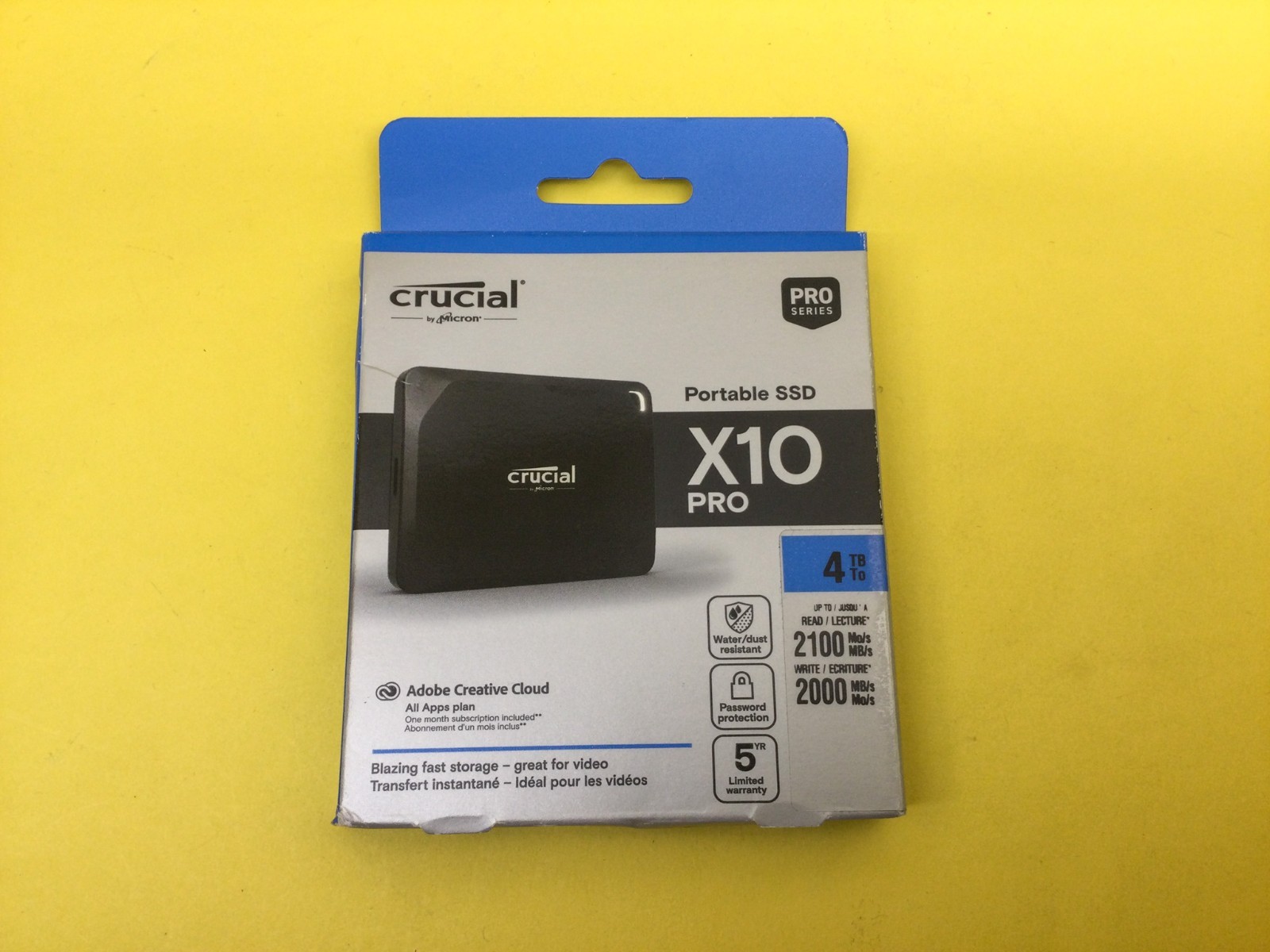 Crucial X10 Pro 4TB USB-C Portable External SSD CT4000X10PROSSD9 New