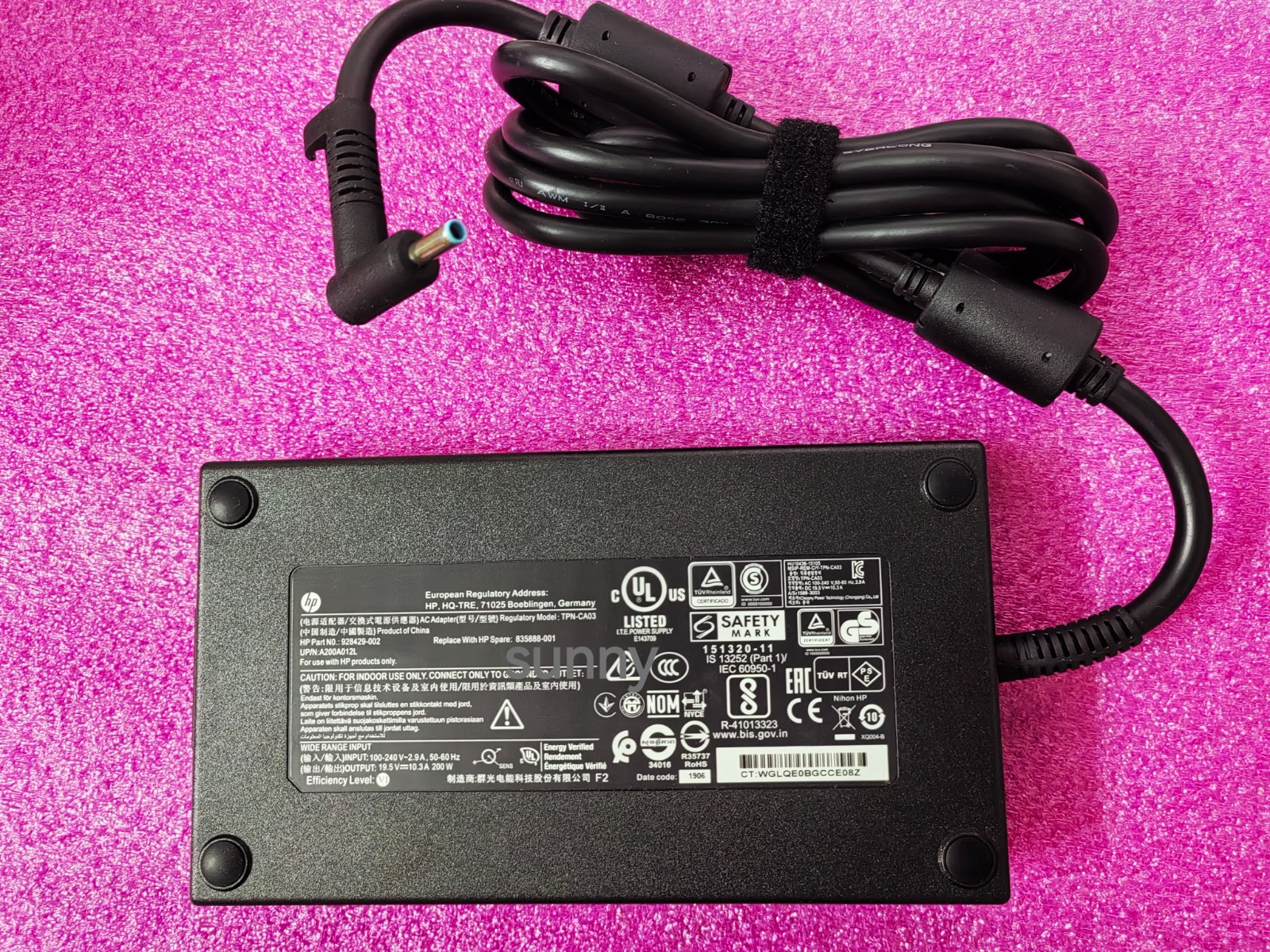 For HP Victus 16-E0073NA RTX3060 19.5V 10.3A TPN-CA03 200W AC Adapter OEM Slim