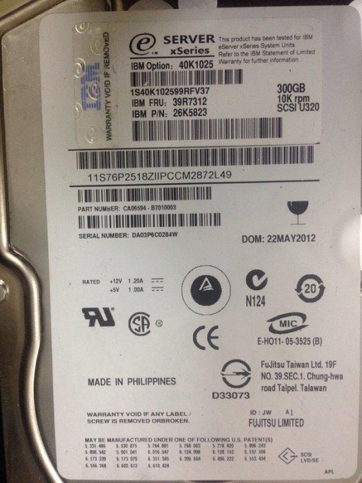 IBM 40K1025 300GB 10K 3.5" SCSI HDD – Enterprise Server Hard Drive Ultra320